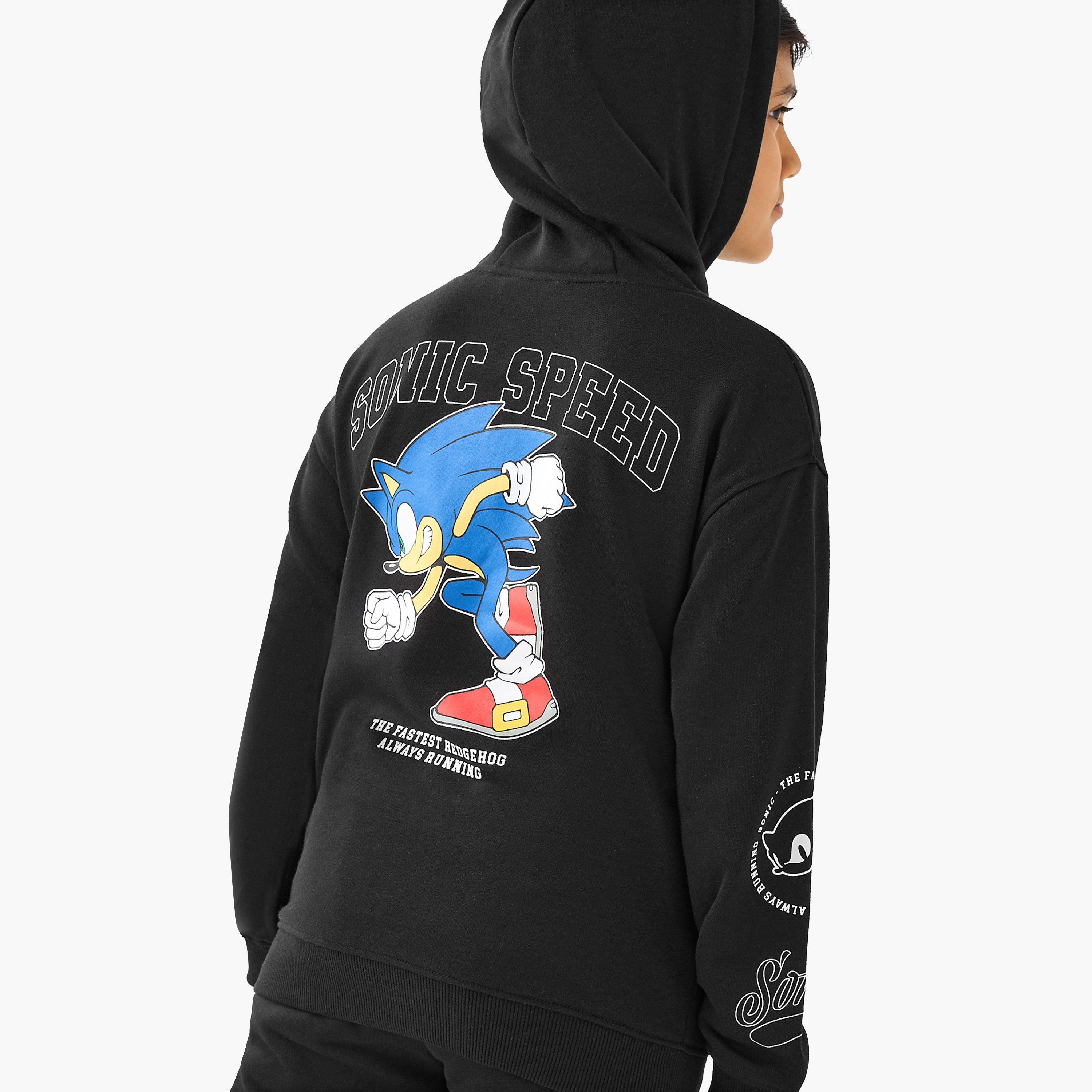 Sonic the Hedgehog Print Hooded Sweatshirt and Joggers Set-boys-clothing-setsandcoords-image-6