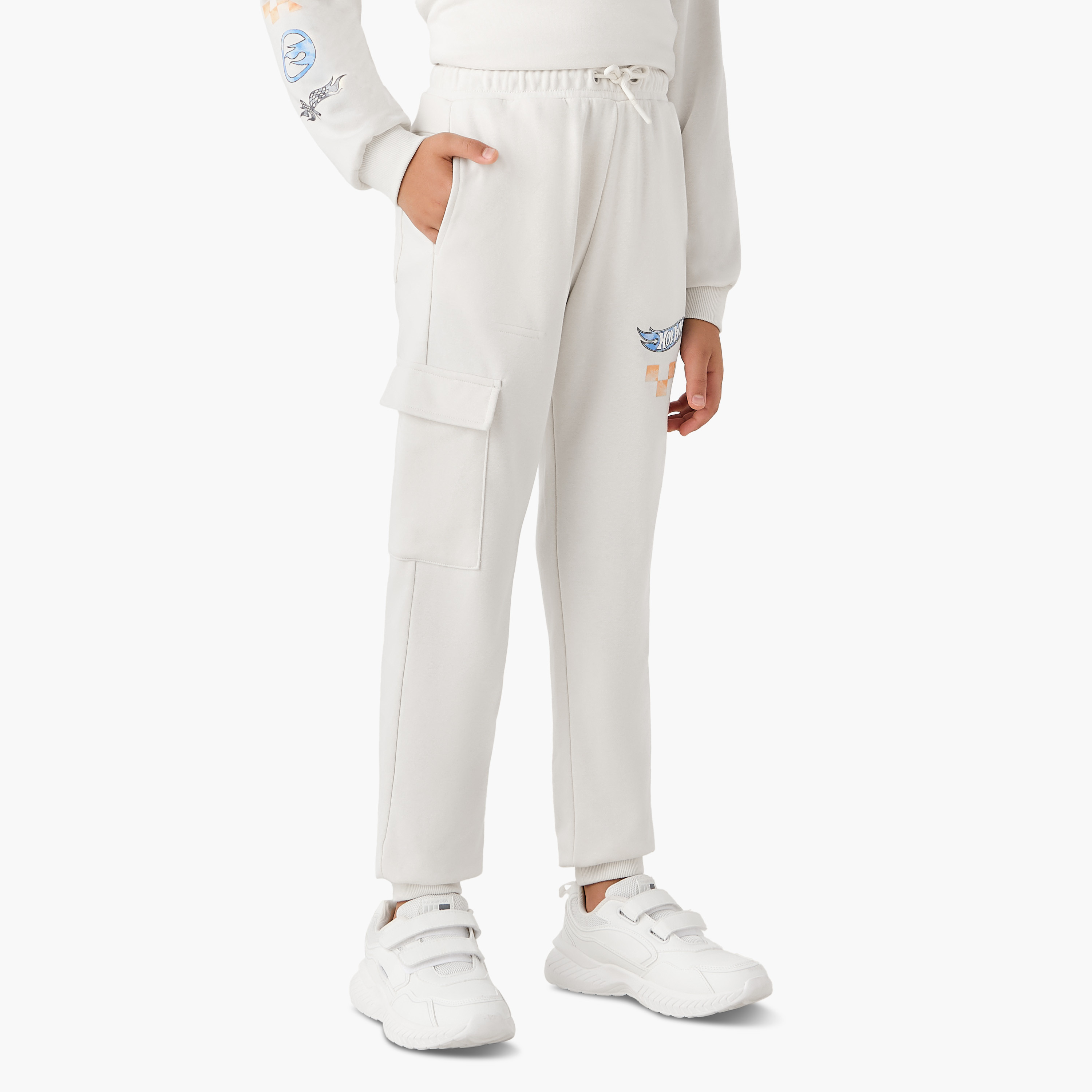 Hot Wheels Print Hooded Sweatshirt and Cargo Joggers Set-boys-clothing-setsandcoords-image-3