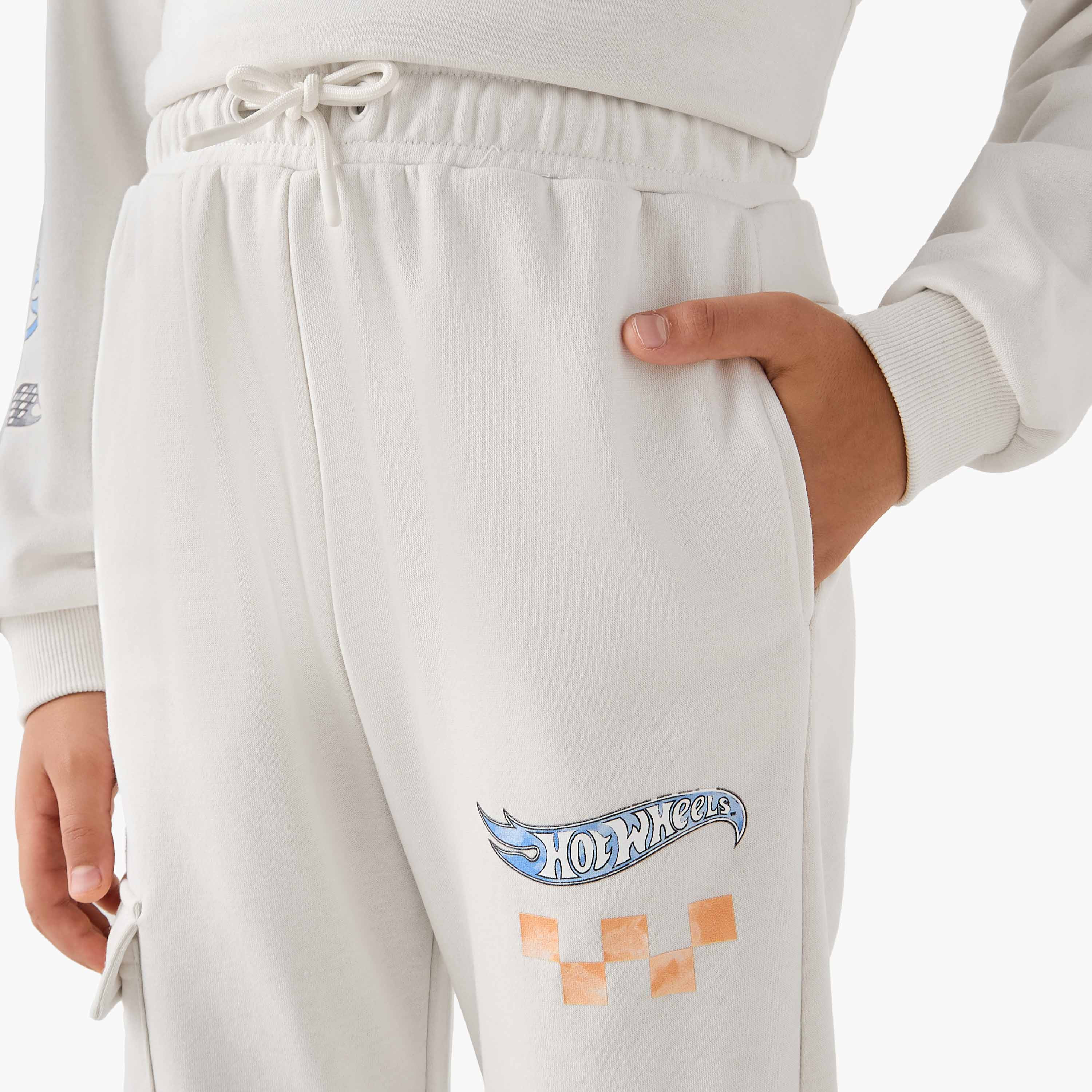 Hot Wheels Print Hooded Sweatshirt and Cargo Joggers Set-boys-clothing-setsandcoords-image-6