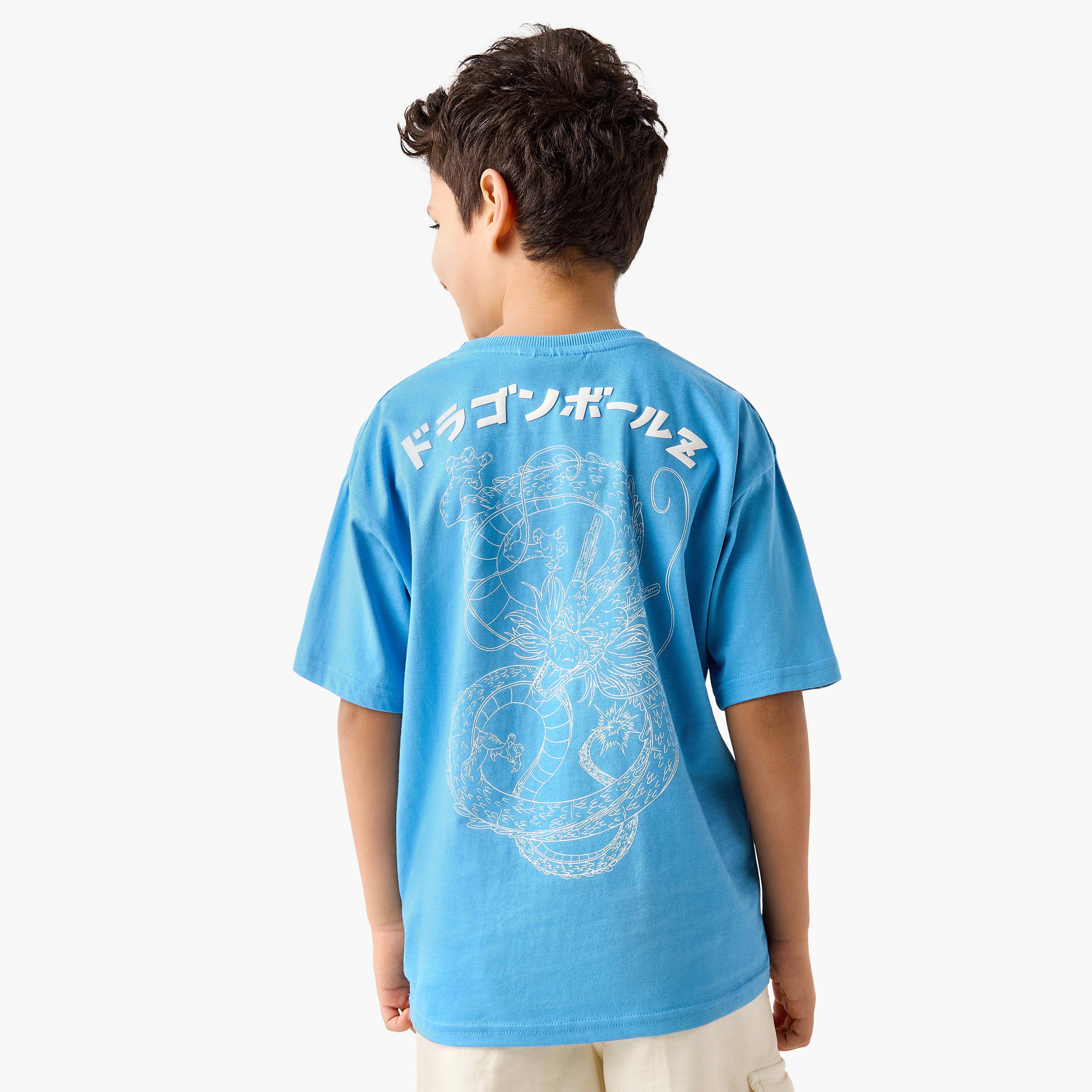 Spacetoon Dragon Ball Z Print T-shirt with Short Sleeves-boys-clothing-tshirtsandpolos-image-1
