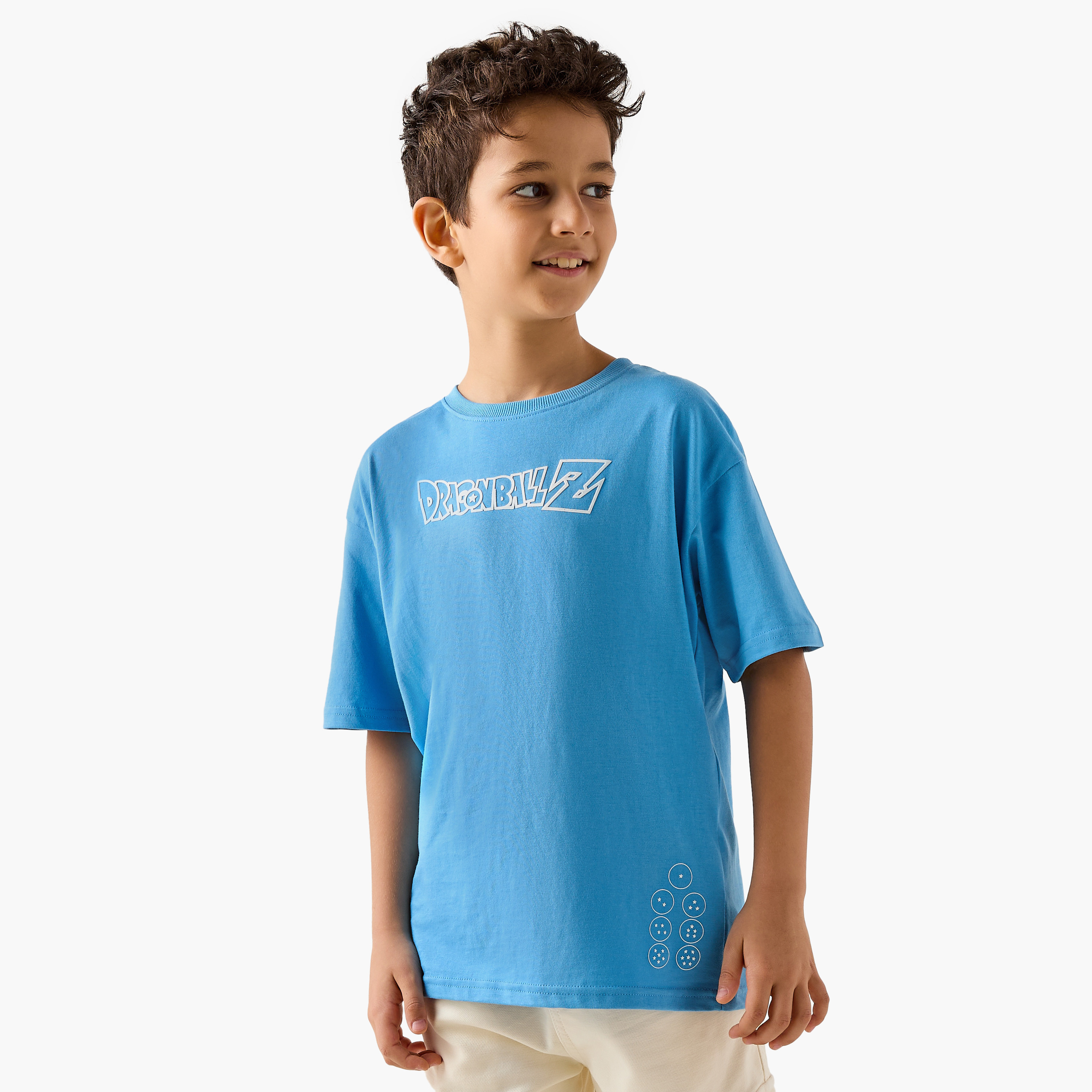 Spacetoon Dragon Ball Z Print T-shirt with Short Sleeves-boys-clothing-tshirtsandpolos-image-2