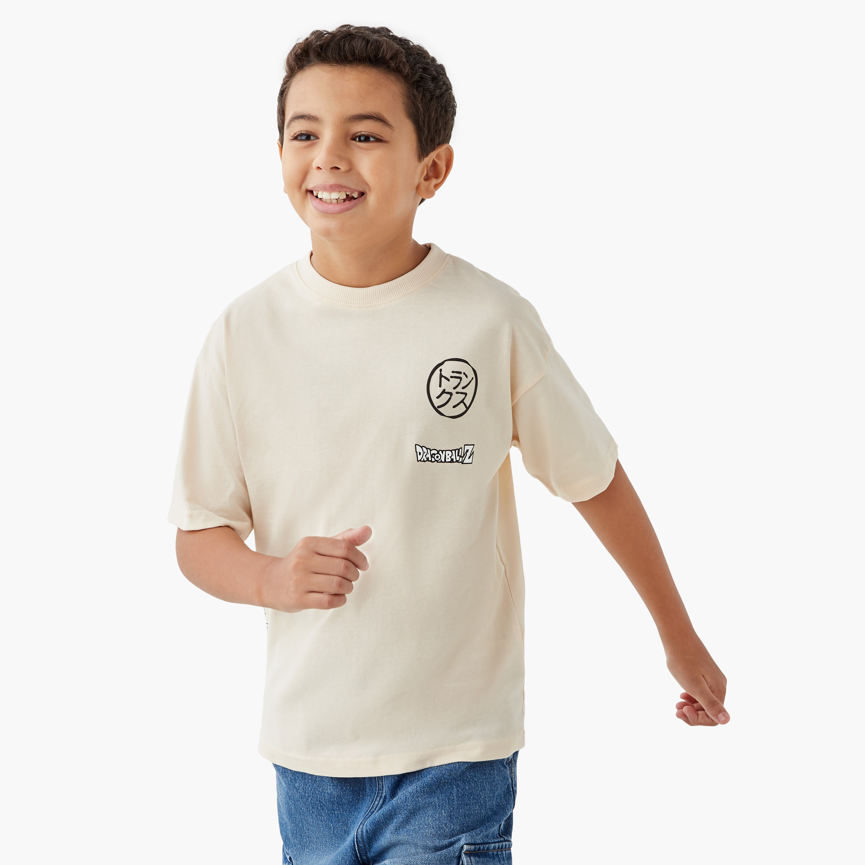 تيشيرت بطبعات دراجون بول زد وأكمام قصيرة من سبيستون-boys-clothing-tshirtsandpolos-image-3