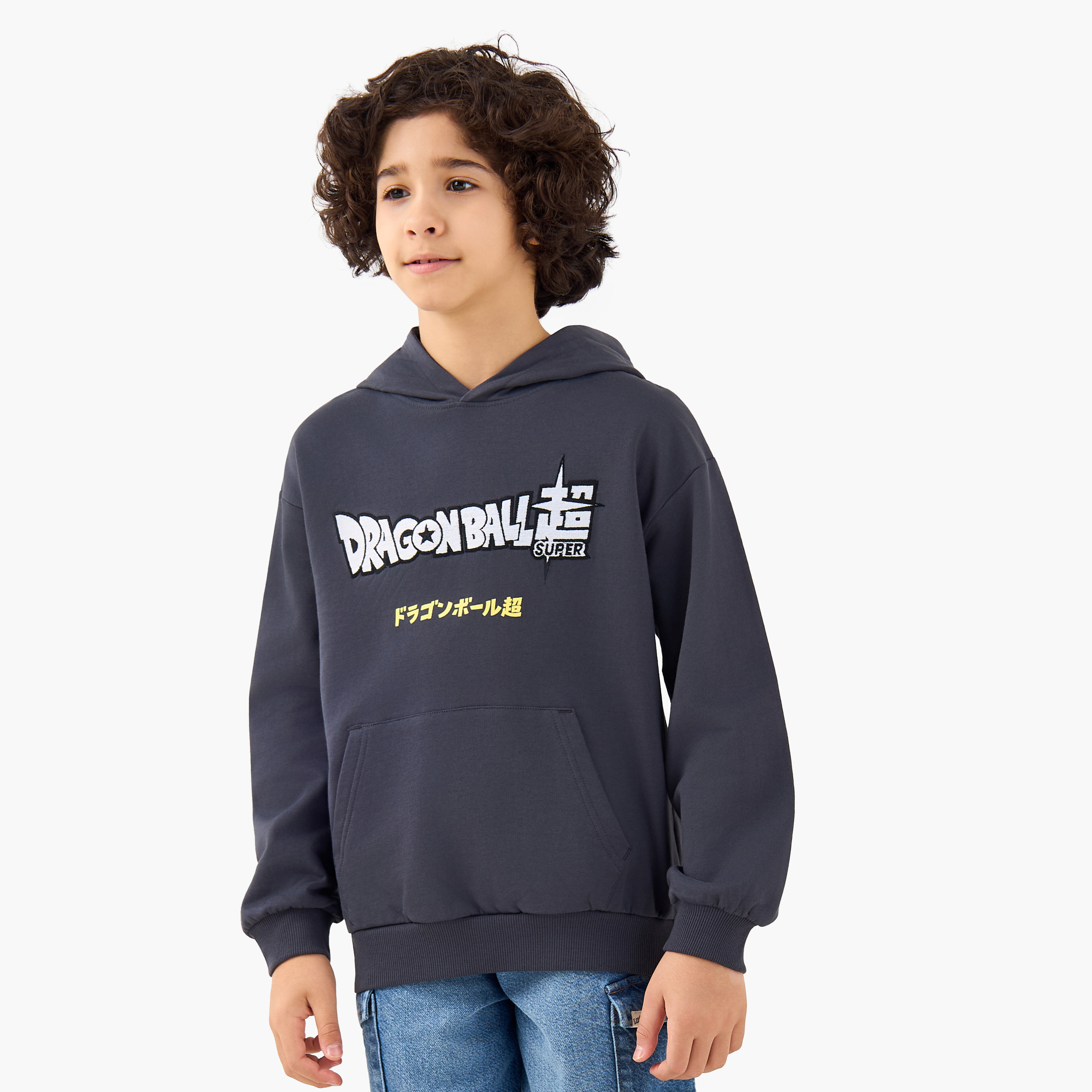 Spacetoon Boys Hooded Sweatshirt with Dragon Ball Super Print - Cotton - Long Sleeves-boys-clothing-winterwear-sweatshirts-image-1