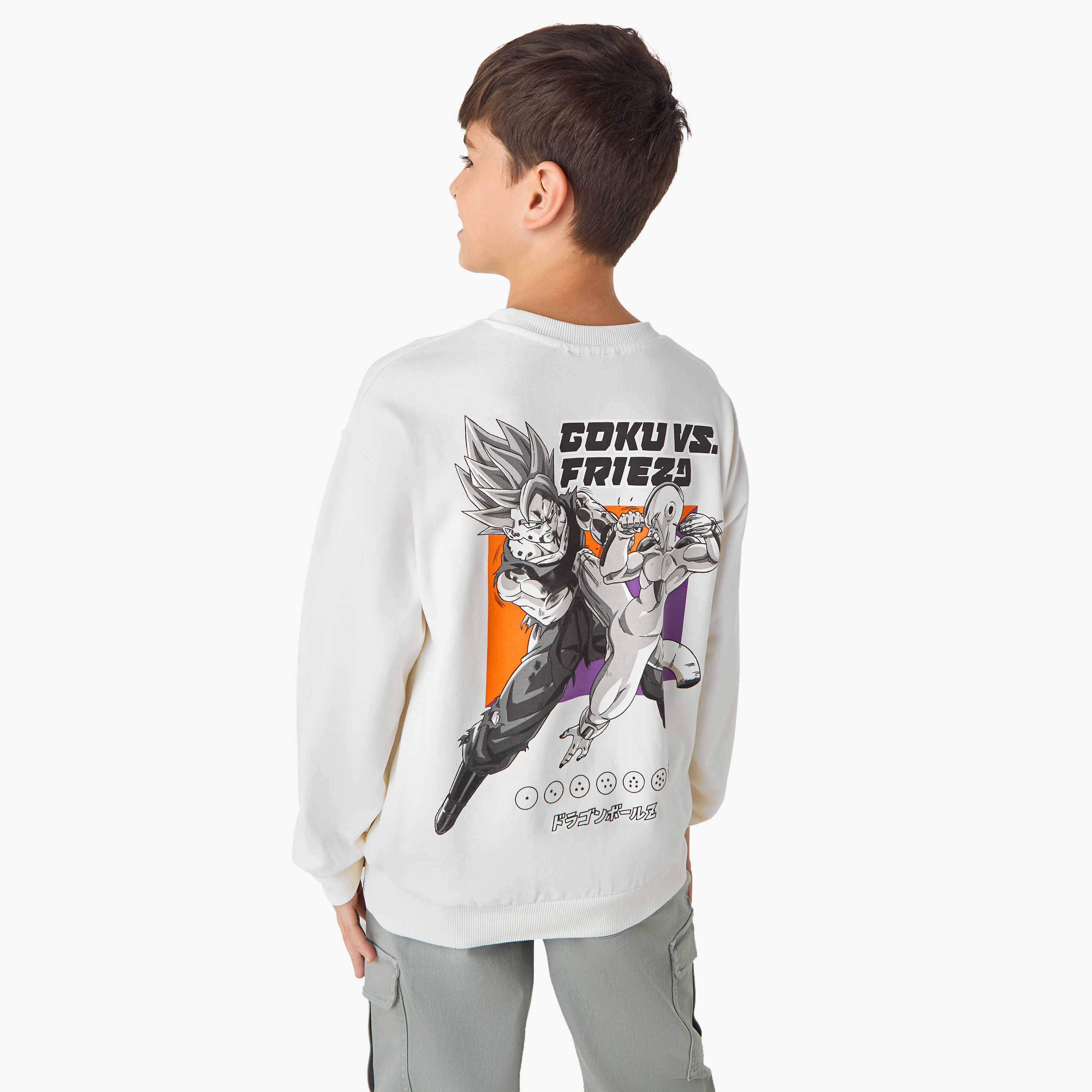 Spacetoon Dragon Ball Z Print Sweatshirt with Long Sleeves-boys-clothing-sweatshirts-image-1