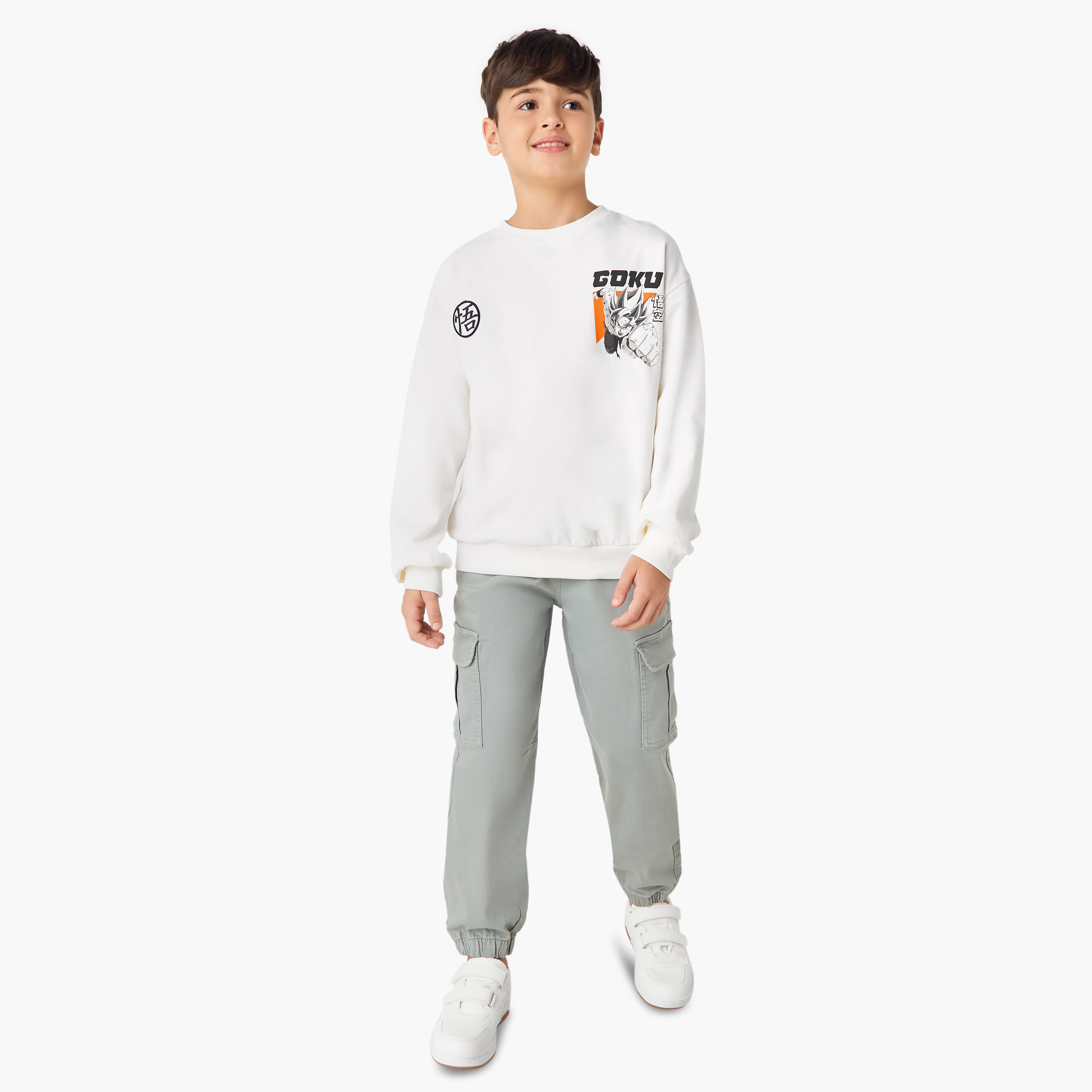 Spacetoon Dragon Ball Z Print Sweatshirt with Long Sleeves-boys-clothing-sweatshirts-image-2