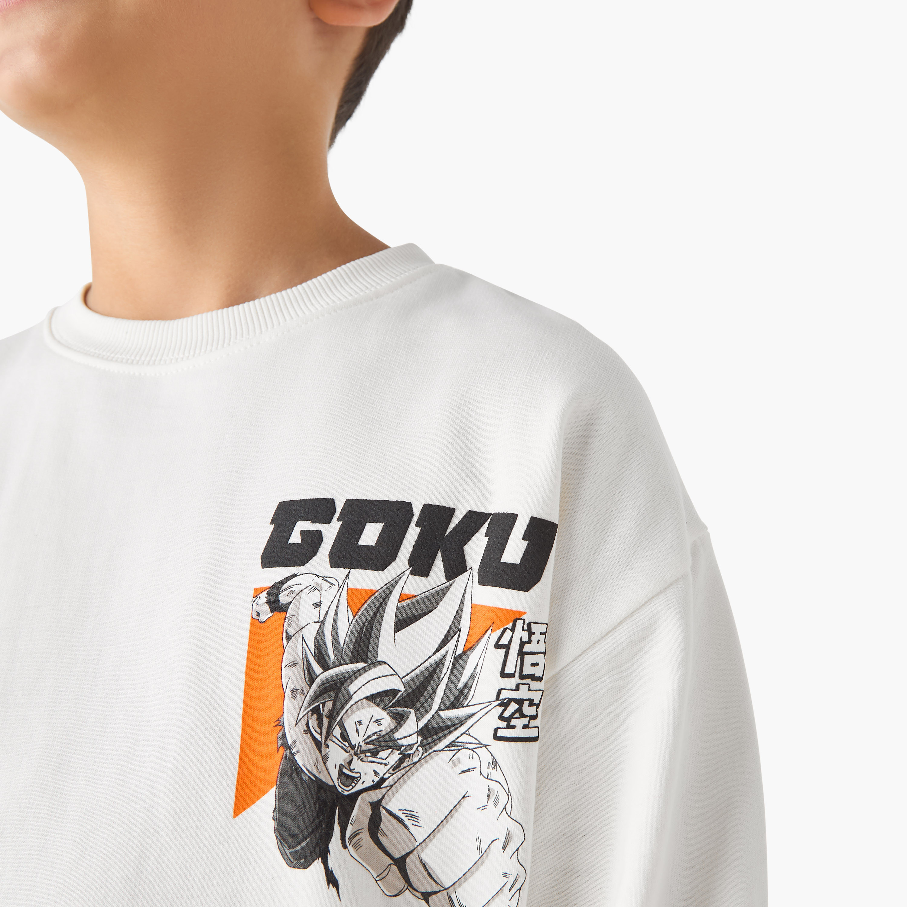 Spacetoon Dragon Ball Z Print Sweatshirt with Long Sleeves-boys-clothing-sweatshirts-image-5