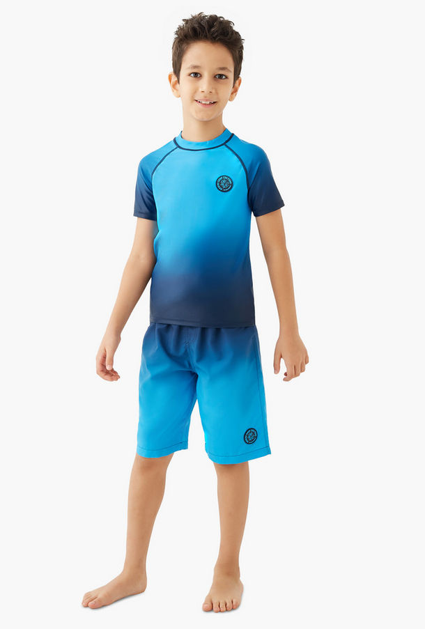 طقم تيشيرت وشورت سباحة متدرج اللون من جونيورز-boys-clothing-sportswear-image-1