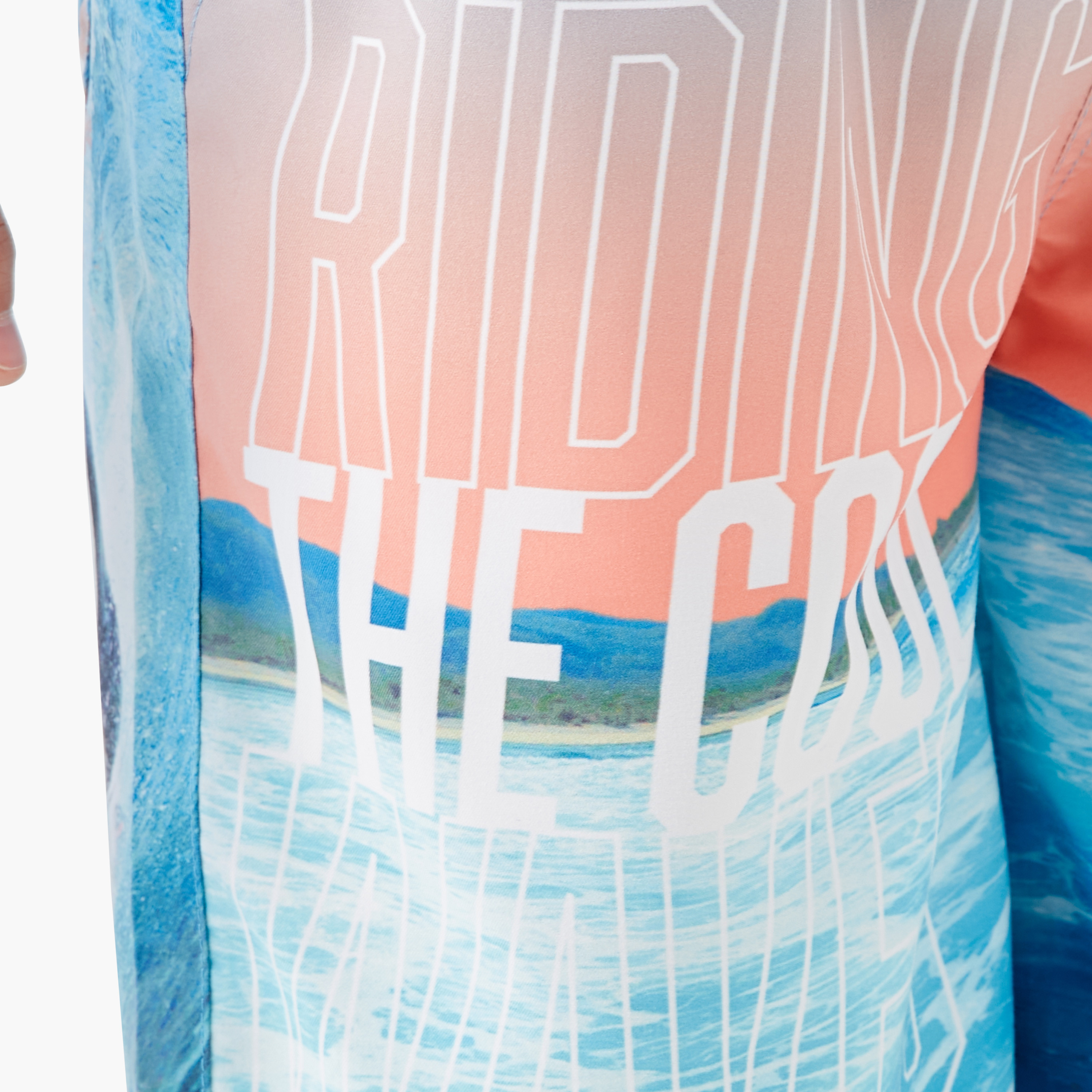 Juniors Printed Swim Shorts with Drawstring Closure and Pockets-sports-boys-clothing-swimwear-image-5