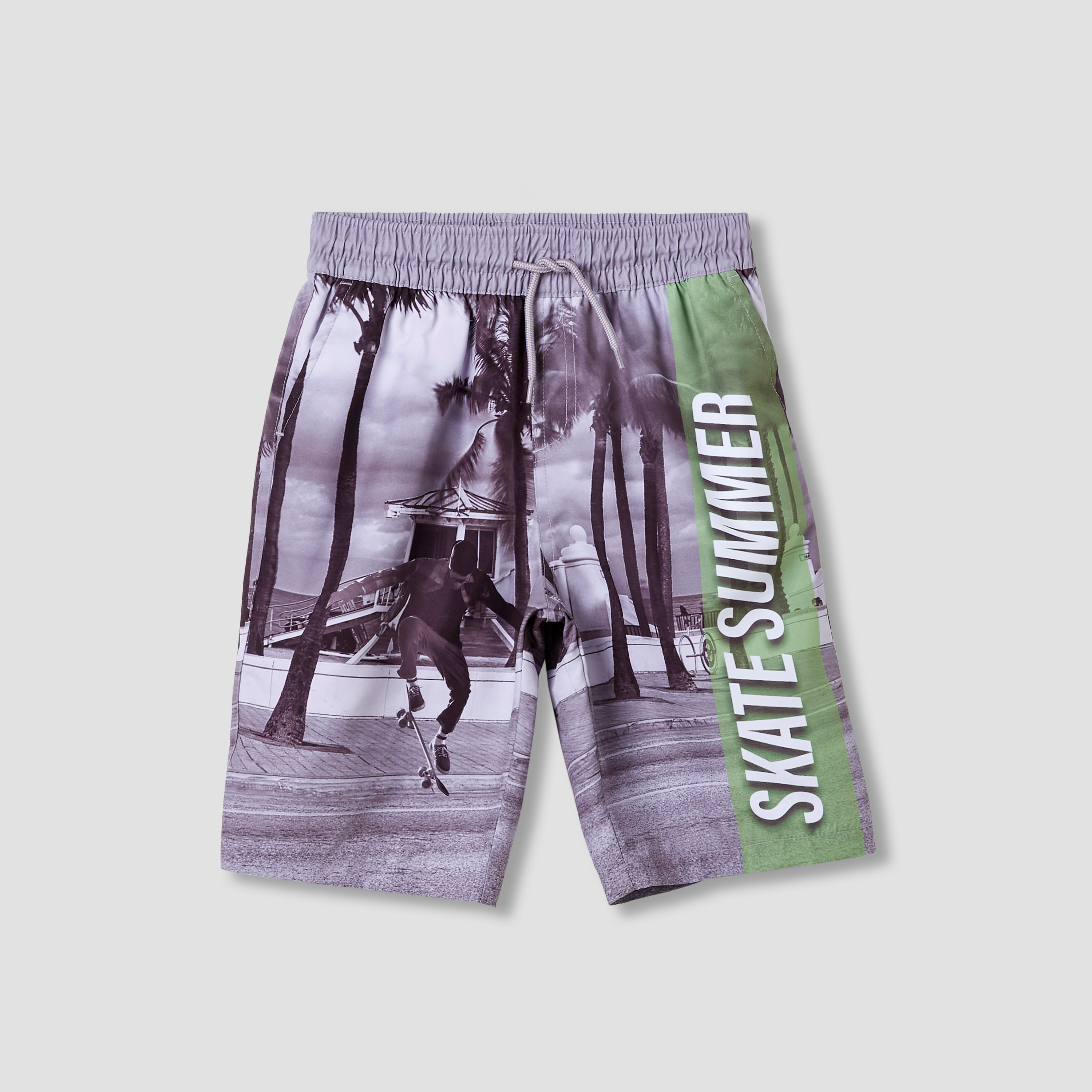 Juniors All-Over Tropical Print Swim Shorts with Drawstring Closure-sports-boys-clothing-swimwear-image-1