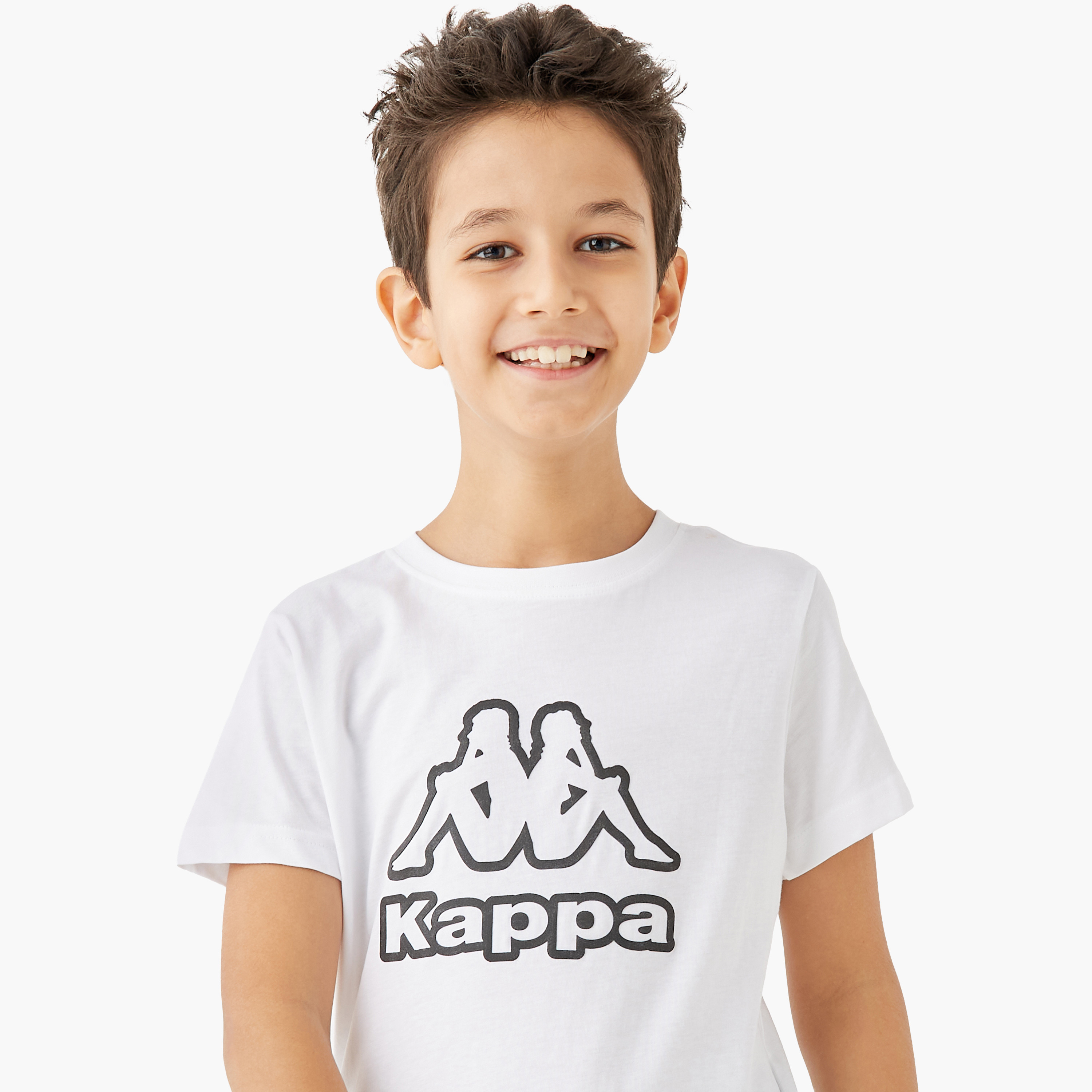 تيشيرت بأكمام قصيرة وطبعات شعار من كابا-boys-clothing-sportswear-tops-image-2