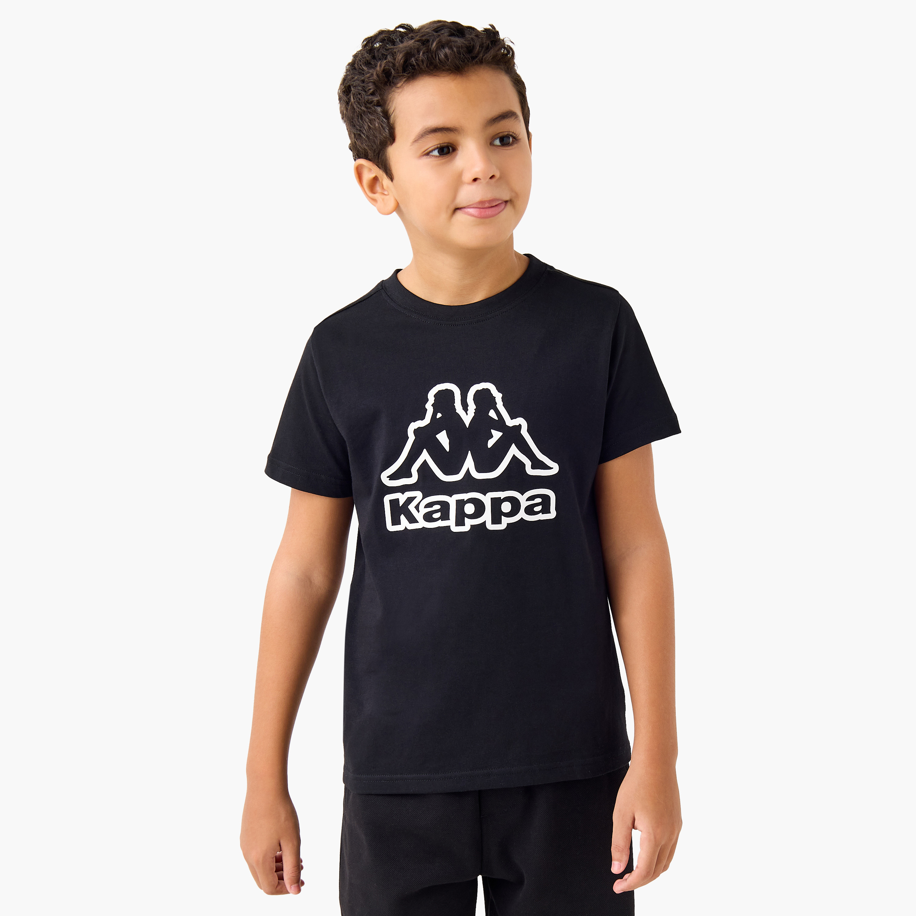 Kappa Logo Print T-shirt with Short Sleeves-boys-clothing-sportswear-tops-image-1