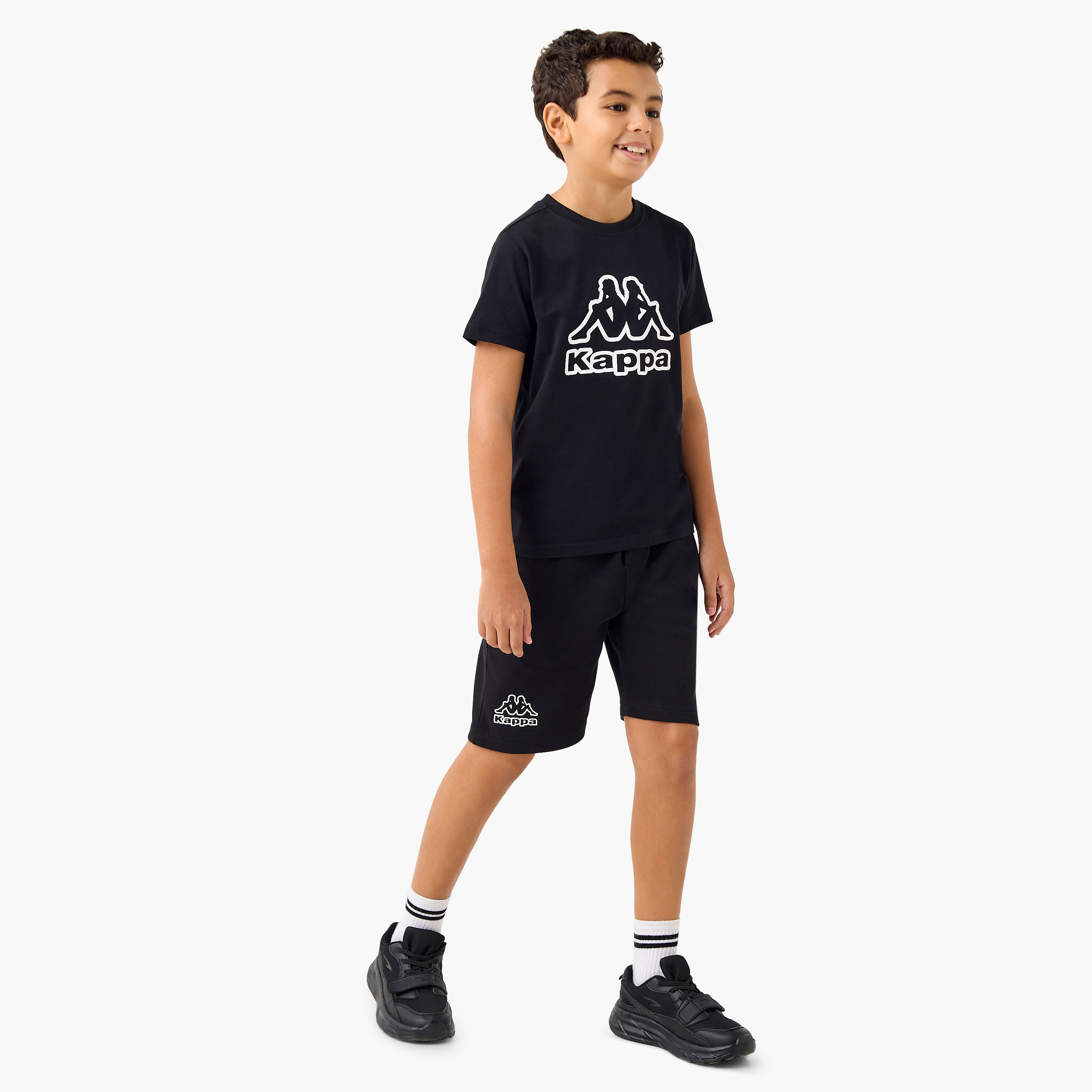 Kappa Logo Print T-shirt with Short Sleeves-boys-clothing-sportswear-tops-image-2