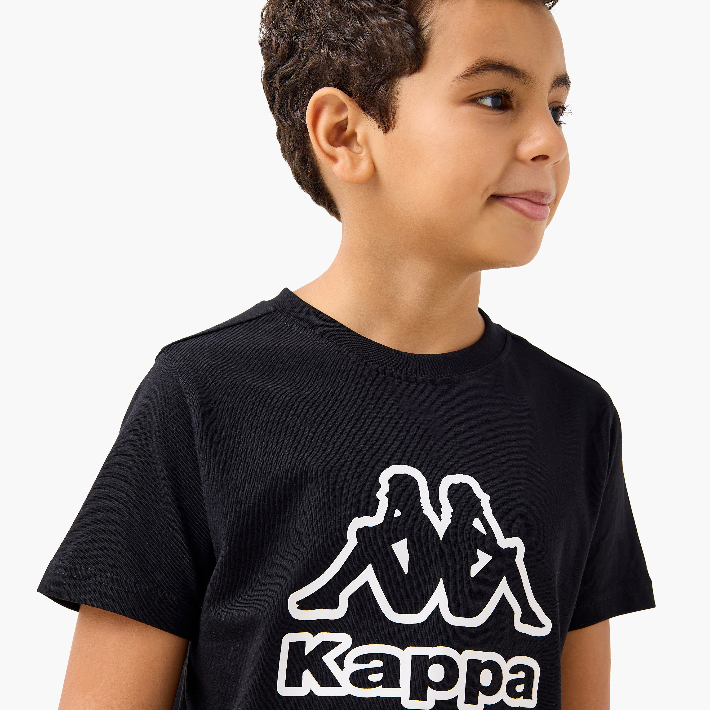 Kappa Logo Print T-shirt with Short Sleeves-boys-clothing-sportswear-tops-image-4