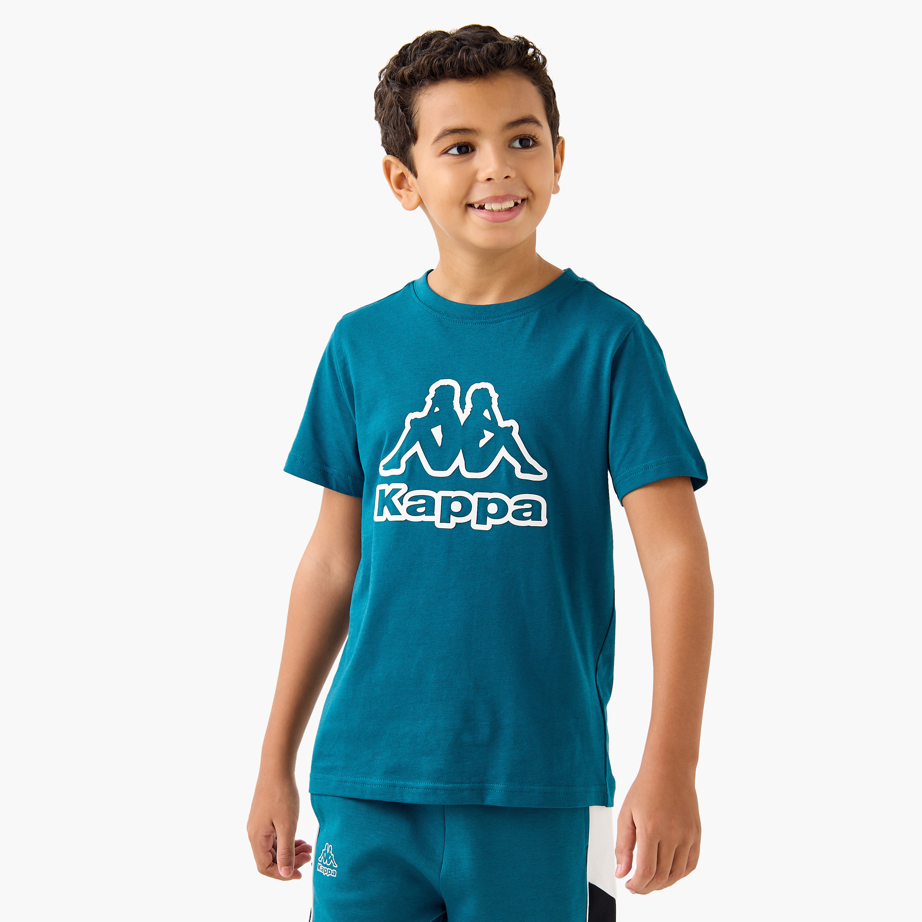 Kappa Logo Print T-shirt with Short Sleeves-sports-boys-clothing-tops-image-1