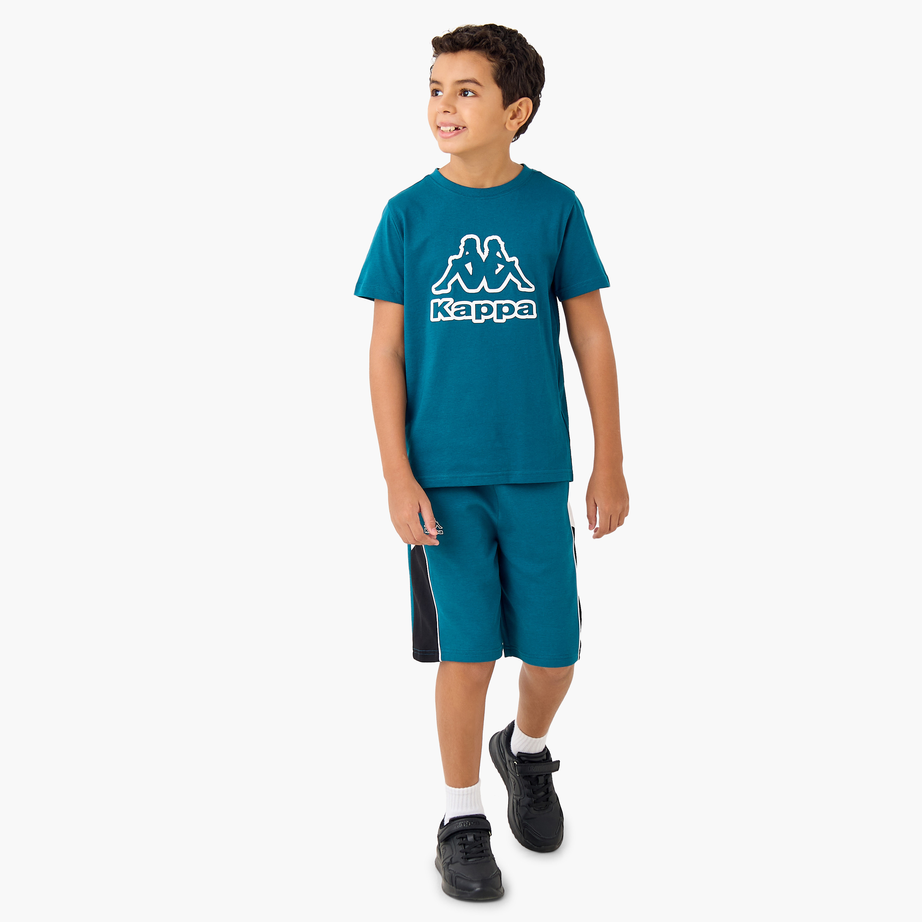 Kappa Logo Print T-shirt with Short Sleeves-sports-boys-clothing-tops-image-2