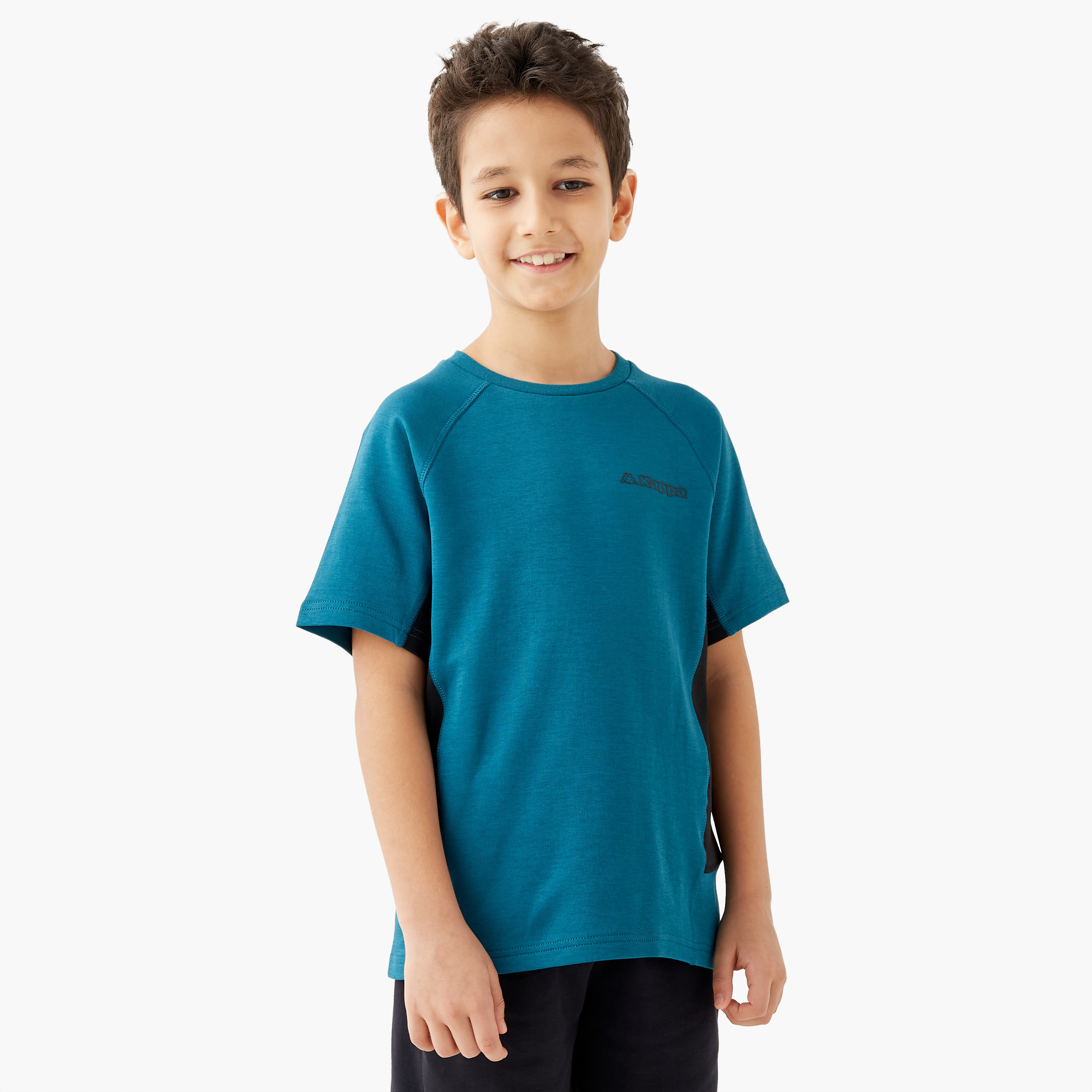 Kappa Logo Print T-shirt with Crew Neck and Raglan Sleeves-boys-clothing-sportswear-tops-image-1