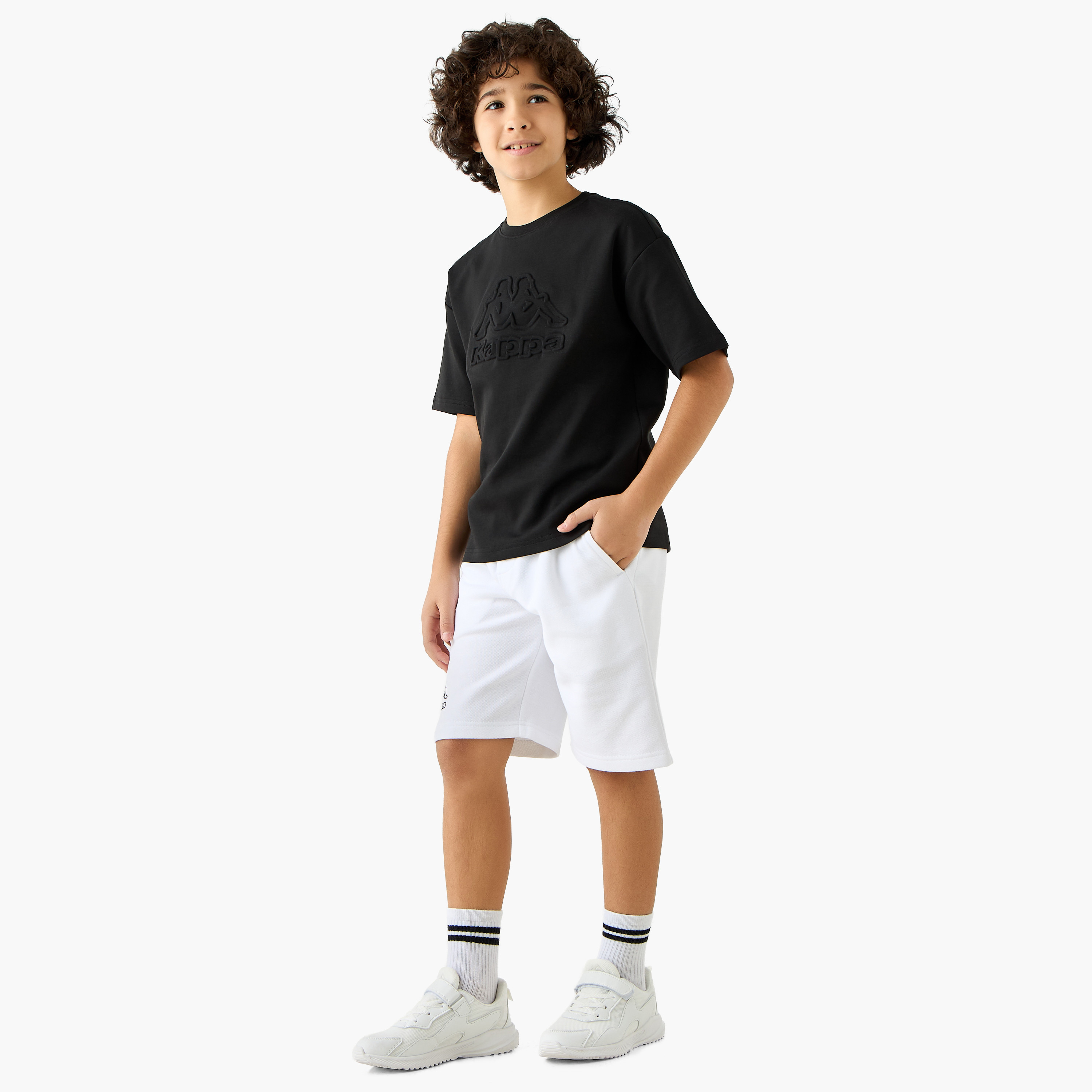 Kappa Logo Embossed T-shirt with Short Sleeves-boys-clothing-sportswear-tops-image-2