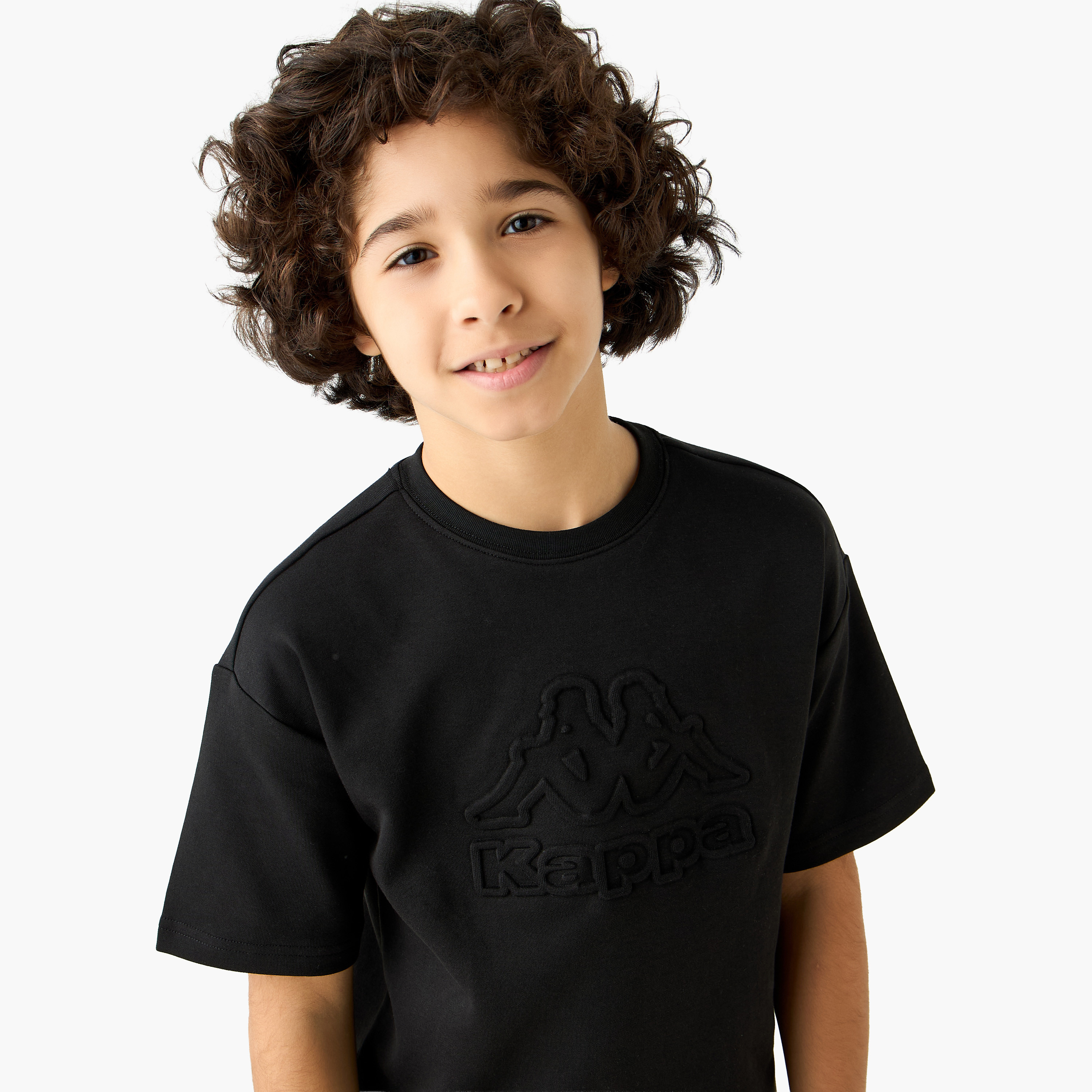 Kappa Logo Embossed T-shirt with Short Sleeves-boys-clothing-sportswear-tops-image-4