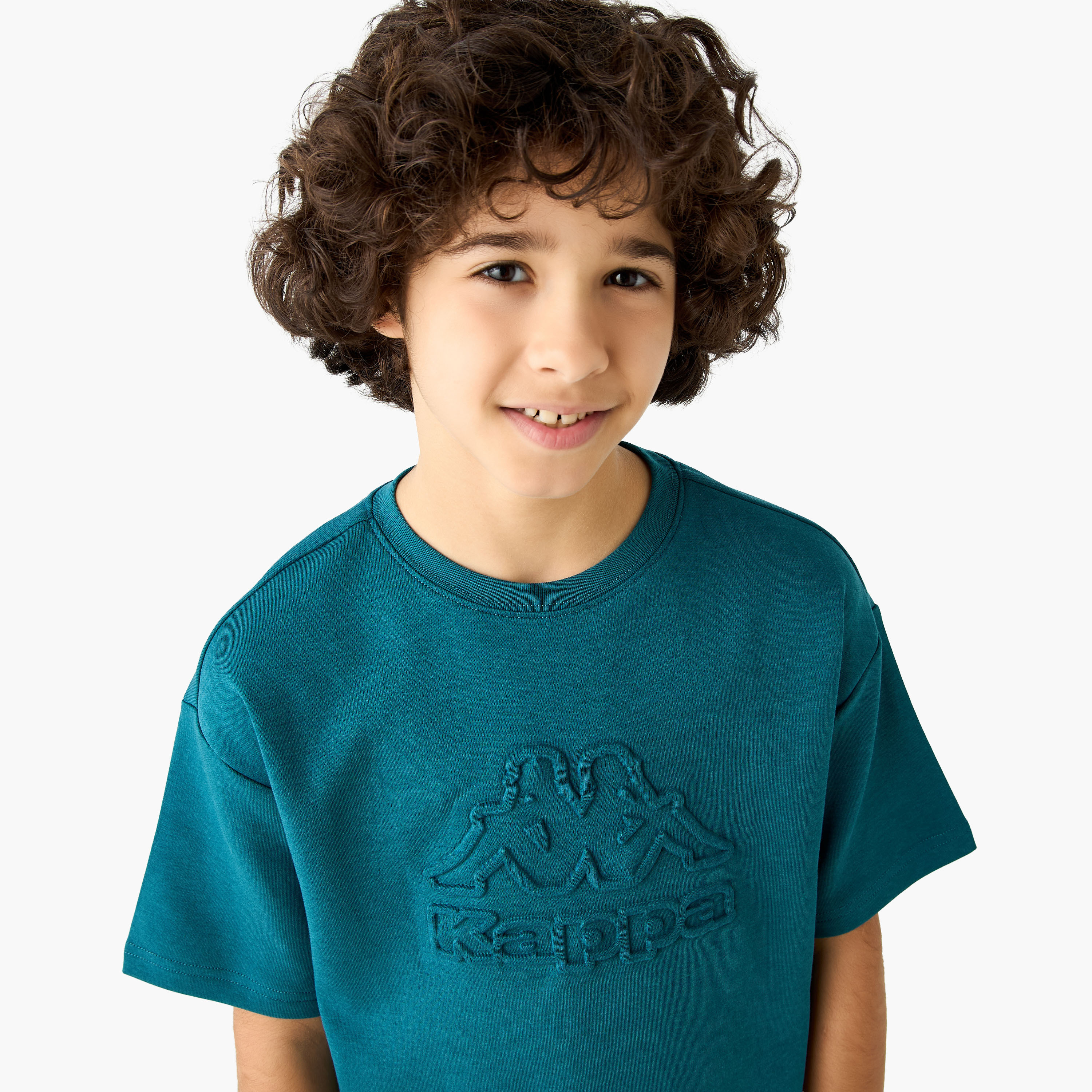 Kappa Logo Embossed T-shirt with Short Sleeves-boys-clothing-sportswear-tops-image-4