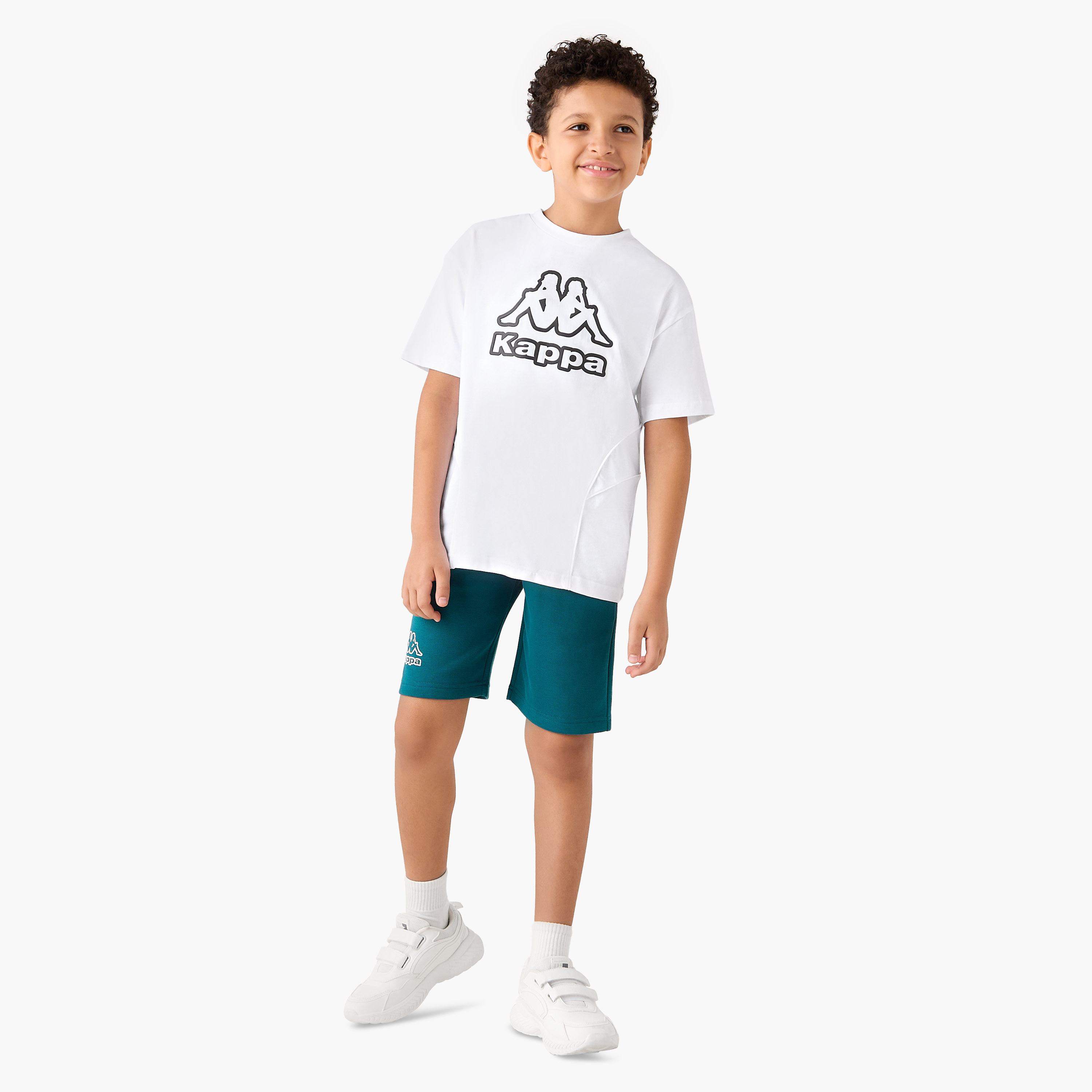 Kappa Logo Print Shorts with Drawstring Closure and Pockets-sports-boys-clothing-bottoms-shorts-image-2