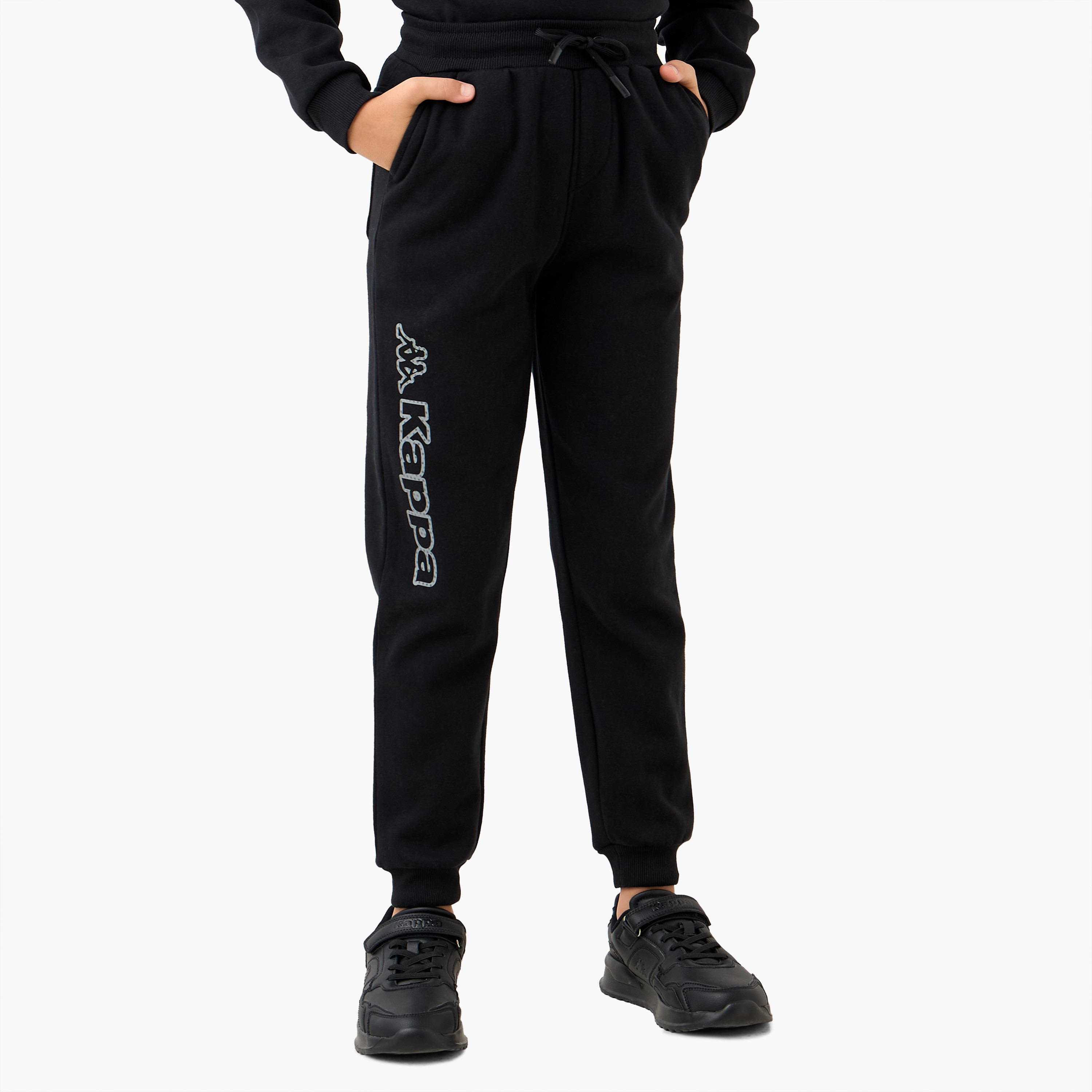 Kappa Logo Print Joggers with Pockets-boys-clothing-bottoms-joggersandtrackpants-image-1