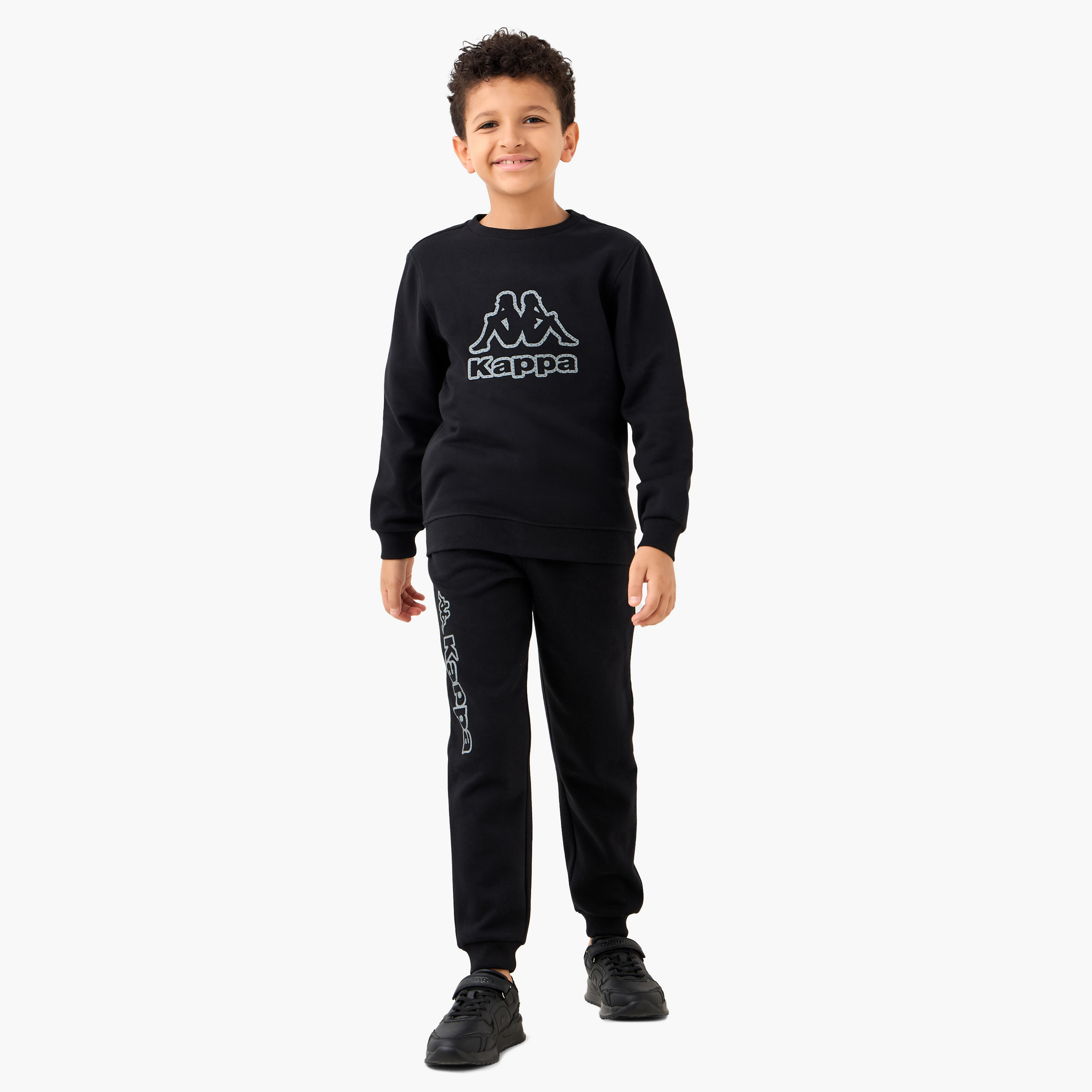 Kappa Logo Print Joggers with Pockets-boys-clothing-bottoms-joggersandtrackpants-image-2