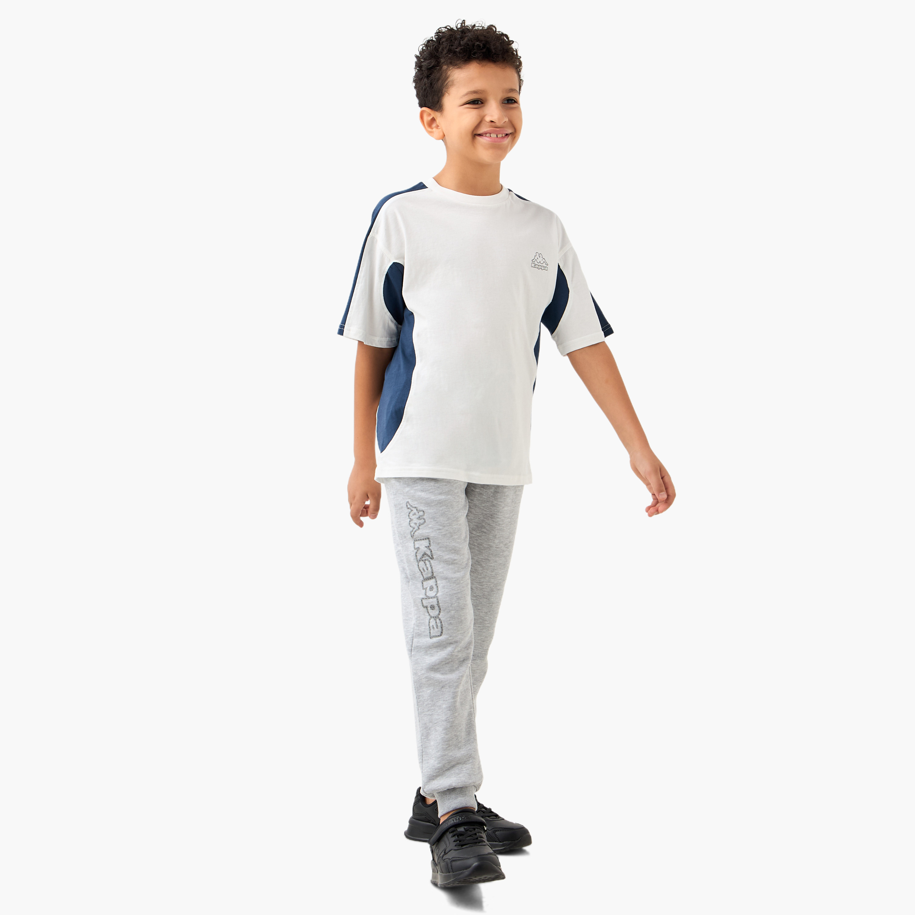 Kappa Logo Print Joggers with Pockets-boys-clothing-bottoms-joggersandtrackpants-image-2