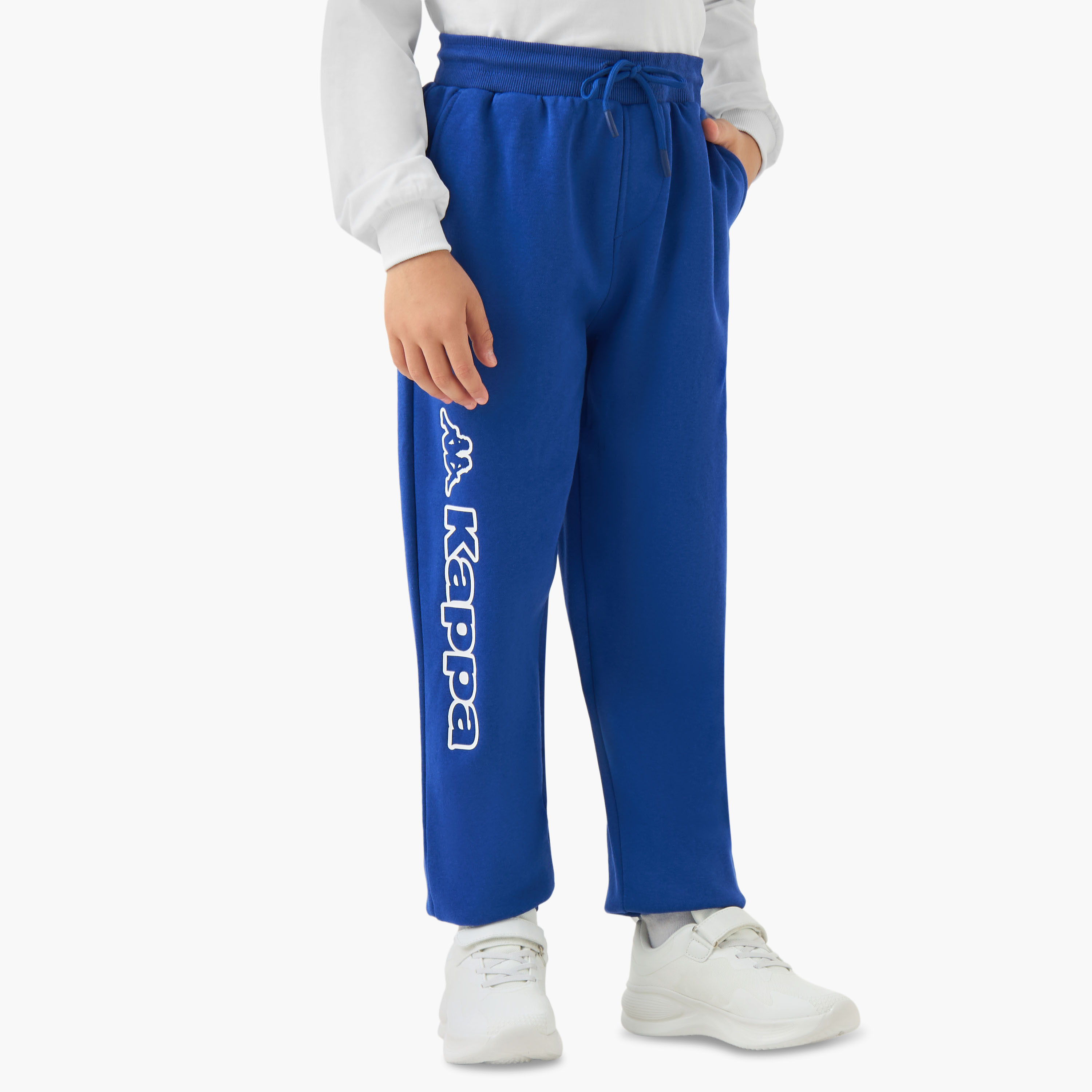 Kappa Boys Joggers with Logo Print - Elasticated Drawstring-boys-clothing-bottoms-joggersandtrackpants-image-1