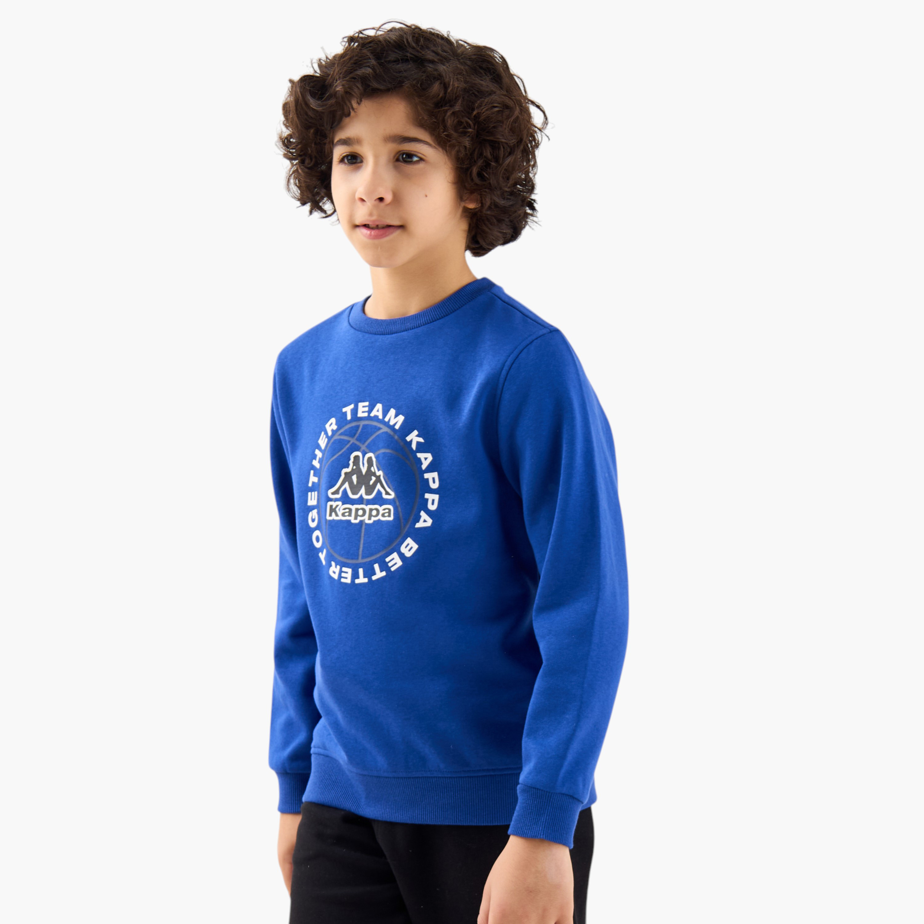 Kappa Boys Sweatshirt with Logo Print - Long Sleeves-boys-clothing-sweatshirts-image-1