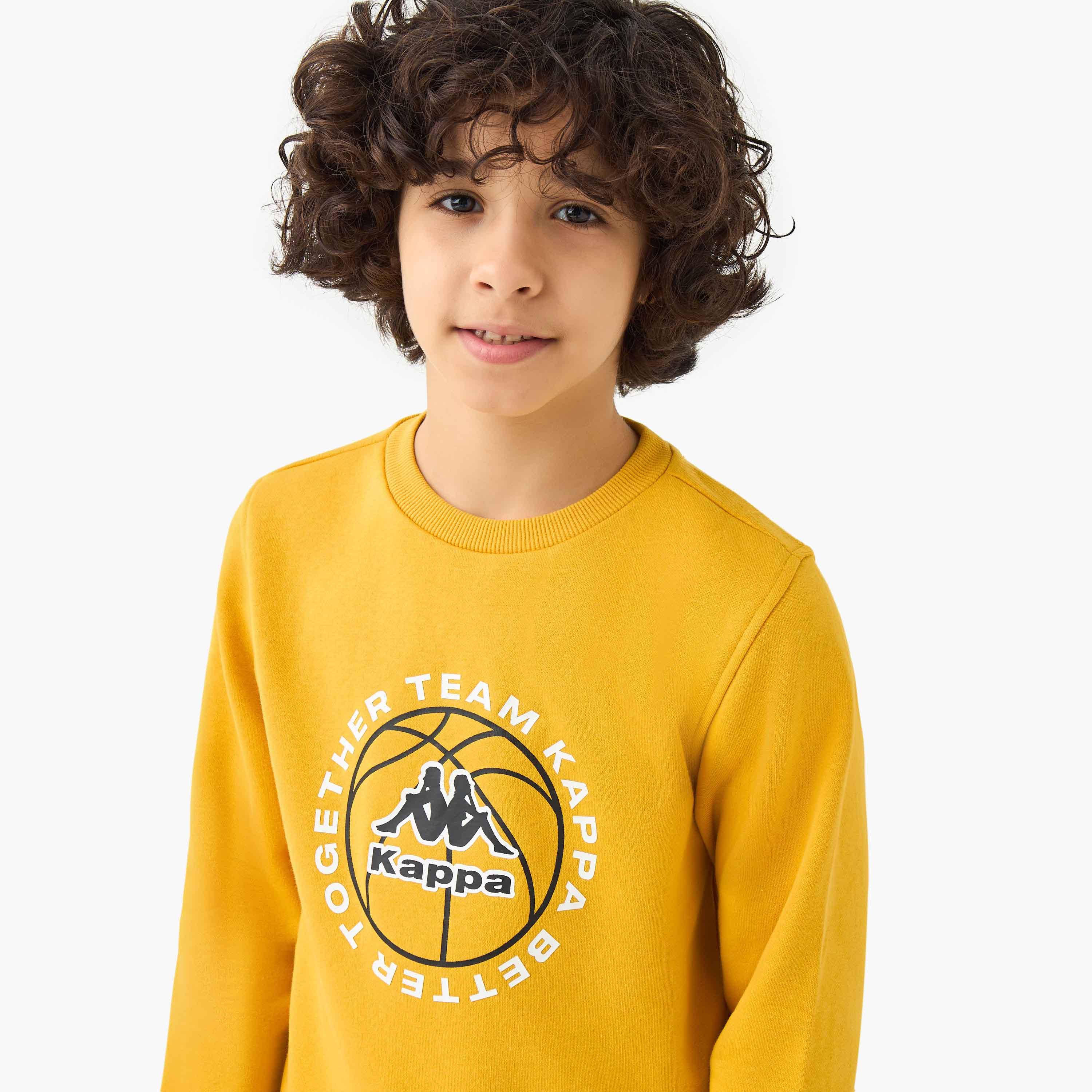 Kappa Boys Crew Neck Sweatshirt with Print - Long Sleeves-sports-boys-clothing-tops-image-4