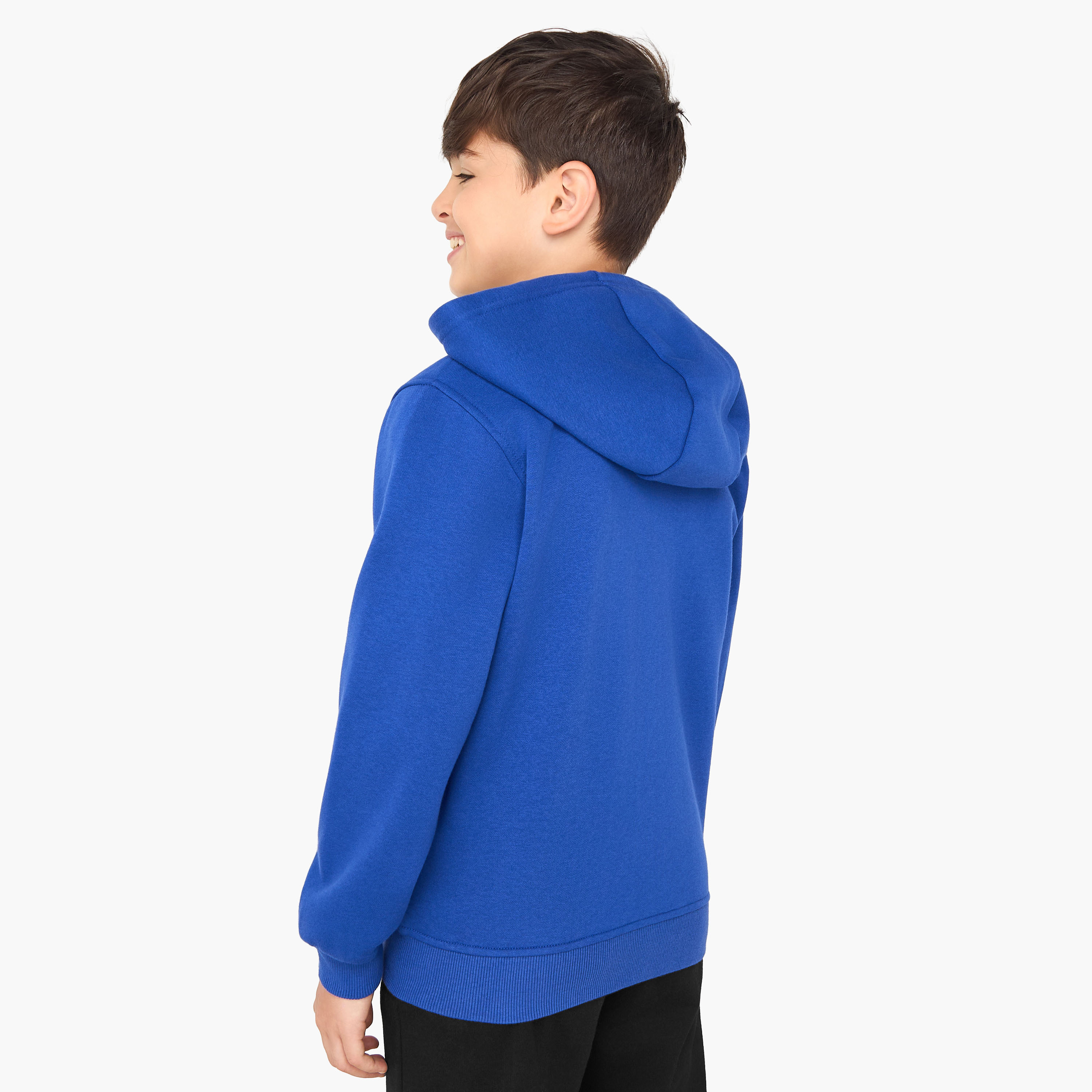 Kappa Solid Zip Through Hoodie with Long Sleeves and Kangaroo Pockets-boys-clothing-jacketsandcoats-image-3