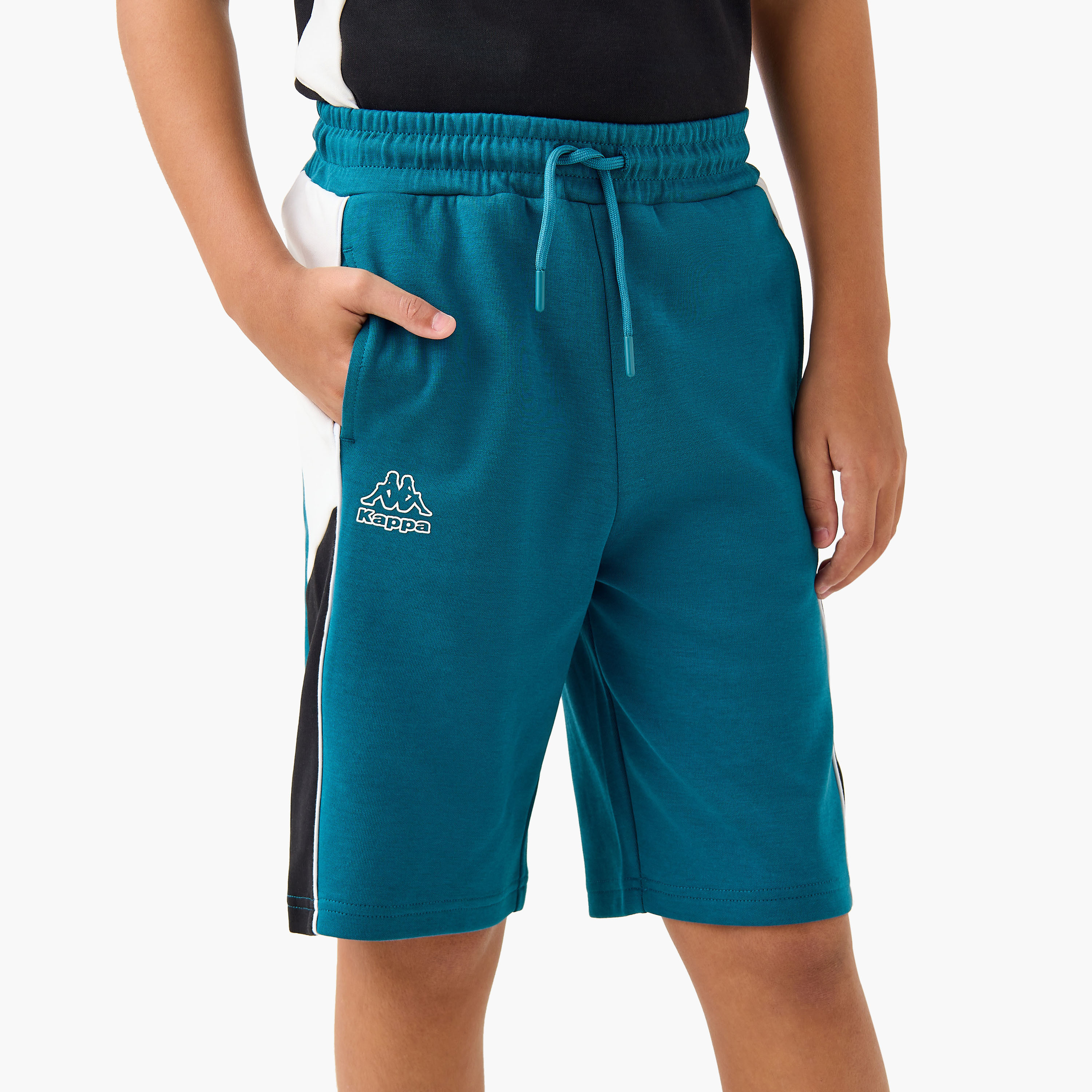 Kappa Colourblock Raglan Sleeve T-shirt and Shorts Set-boys-clothing-sportswear-sets-image-3
