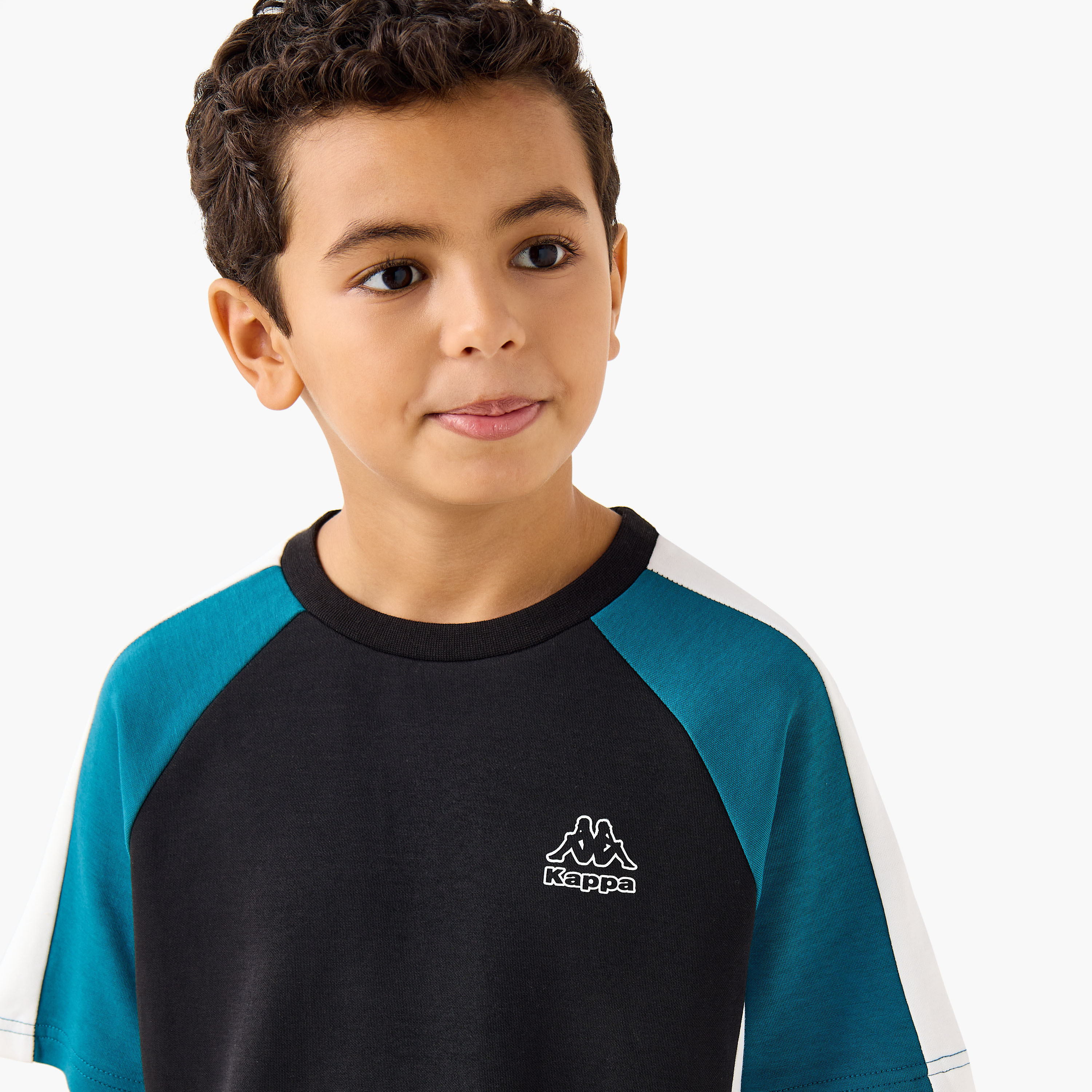 Kappa Colourblock Raglan Sleeve T-shirt and Shorts Set-boys-clothing-sportswear-sets-image-5