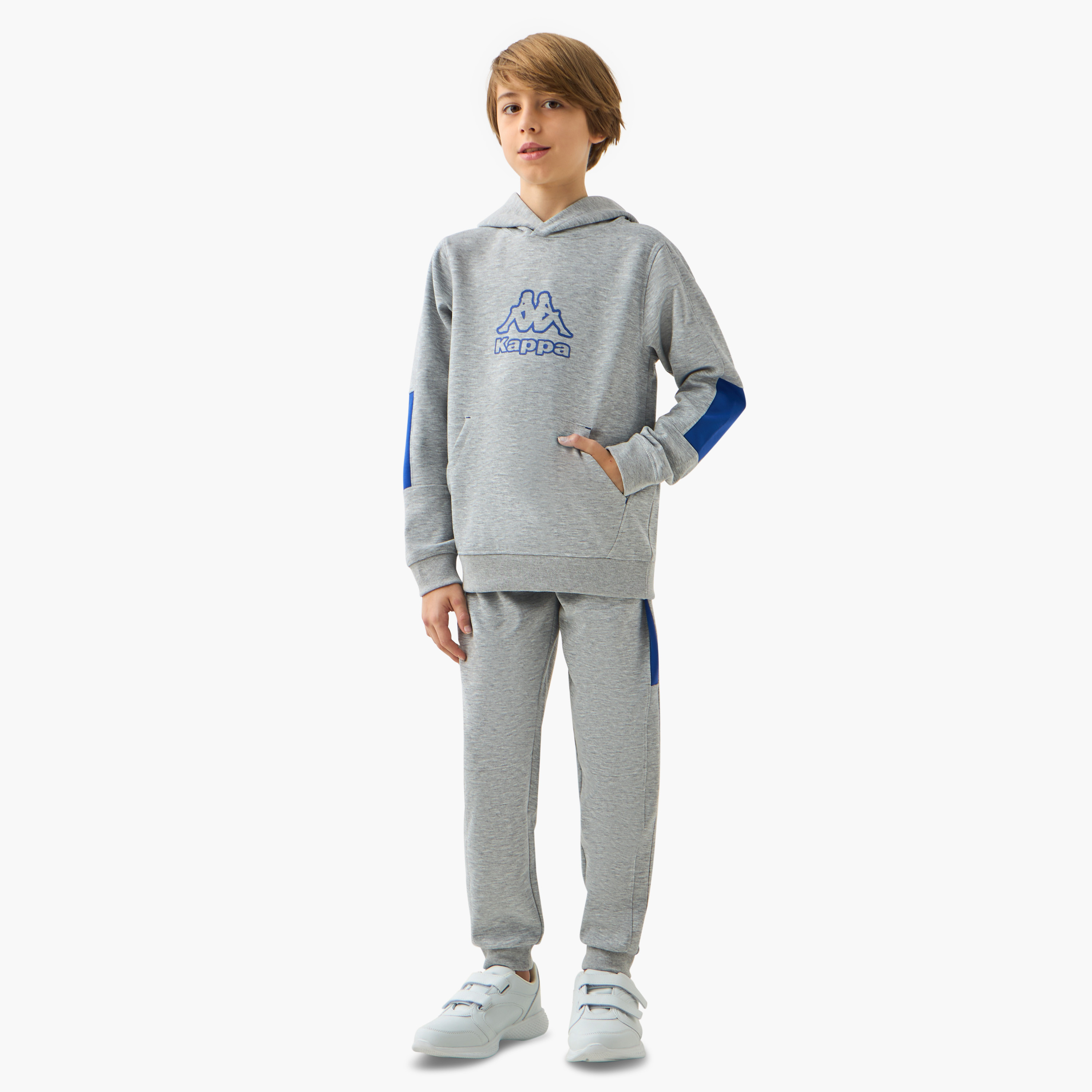 Kappa Logo Print Hooded Sweatshirt and Joggers Set-boys-clothing-setsandcoords-image-1