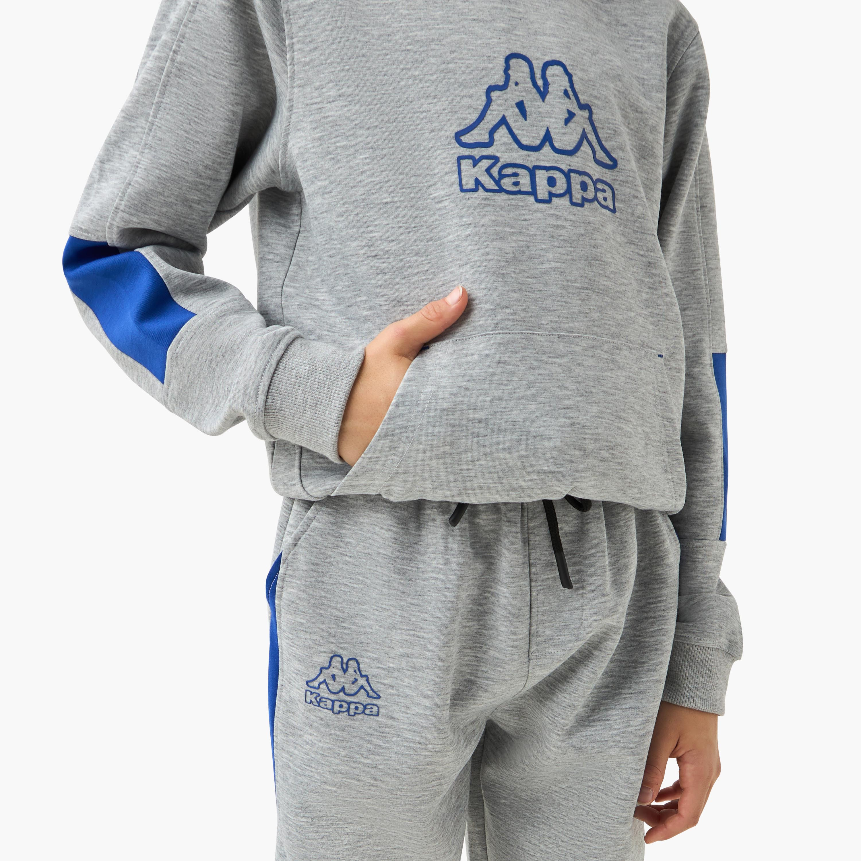 Kappa Logo Print Hooded Sweatshirt and Joggers Set-boys-clothing-setsandcoords-image-5