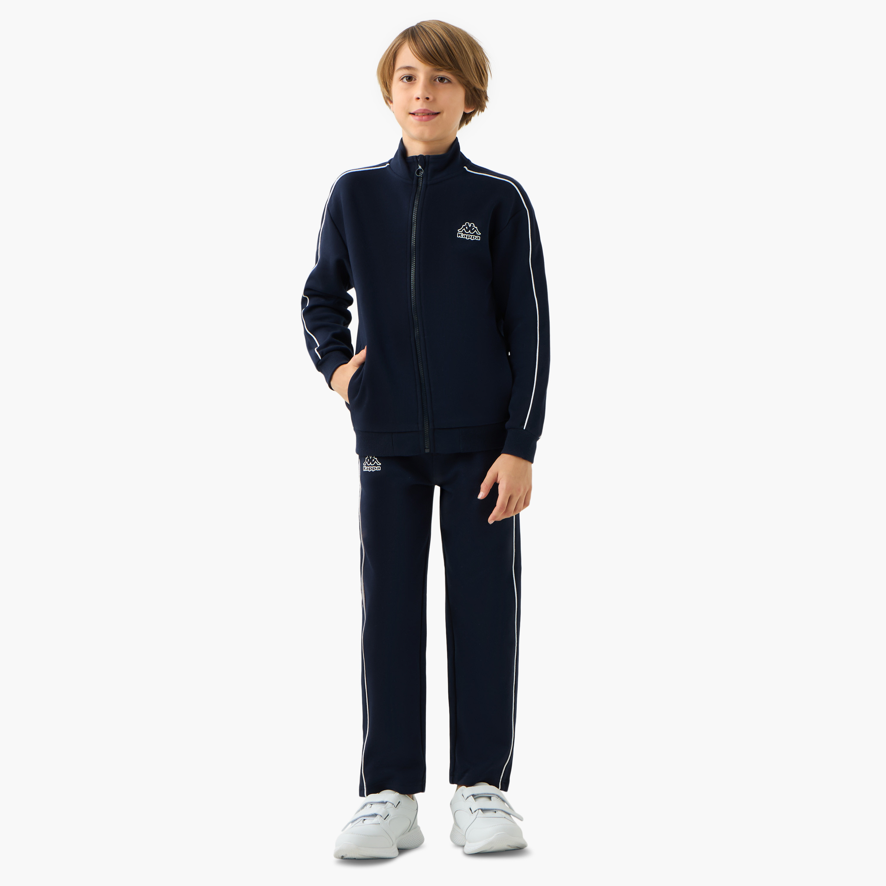 طقم سويت شيرت بطبعات شعار وبنطلون رياضي من كابا-boys-clothing-sportswear-sets-image-1