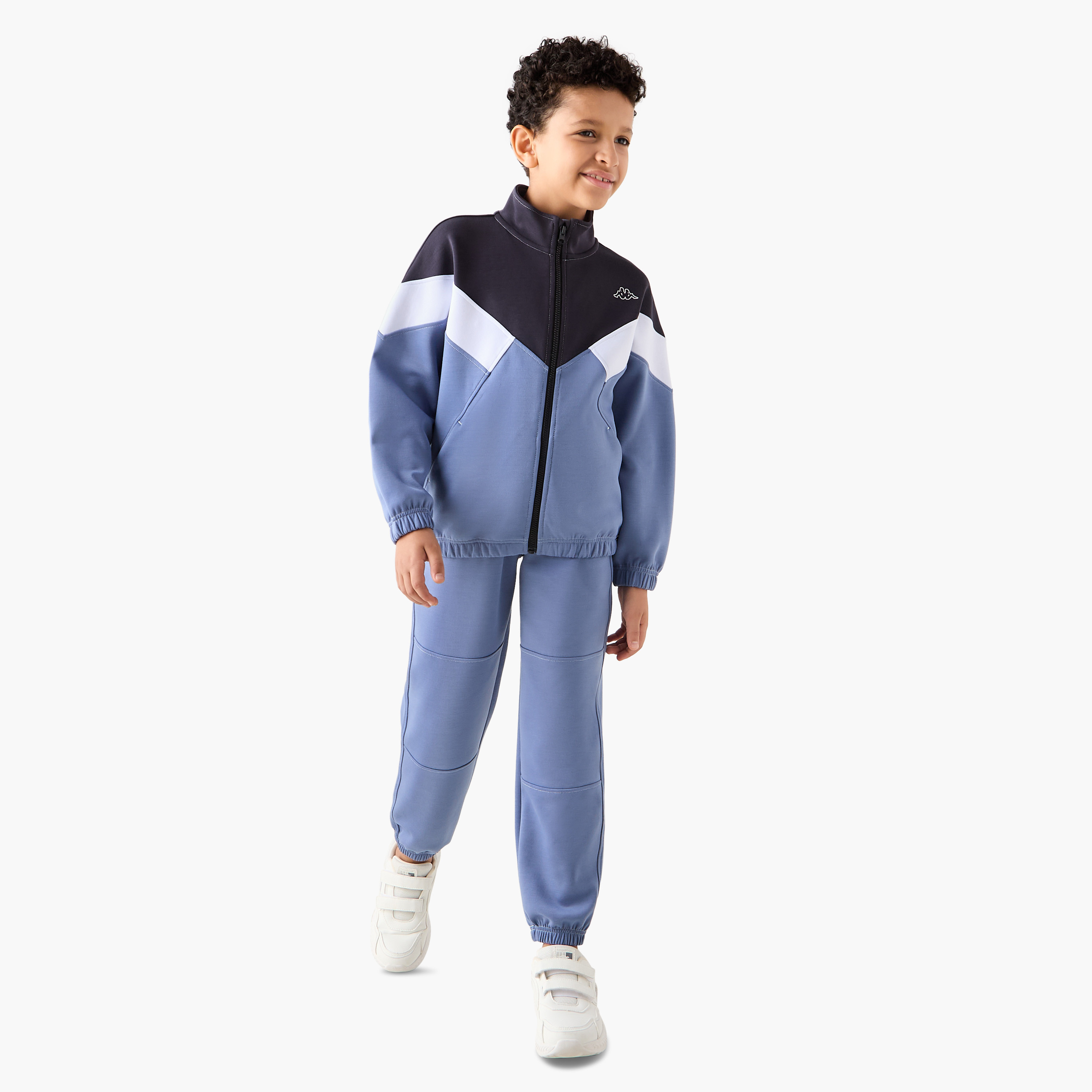 Kappa Panelled Zip Through Jacket and Joggers Set-boys-clothing-setsandcoords-image-1