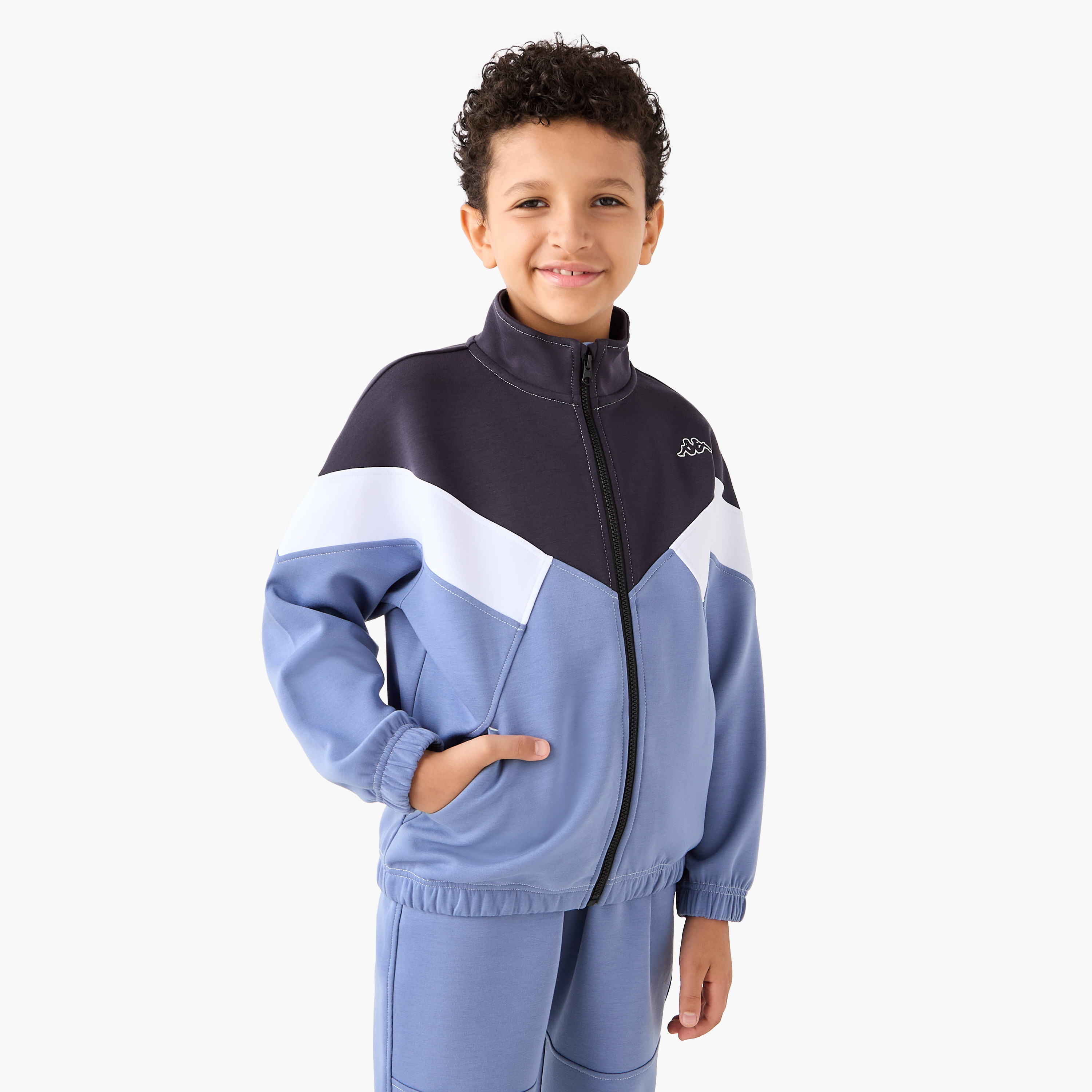 Kappa Panelled Zip Through Jacket and Joggers Set-boys-clothing-setsandcoords-image-2