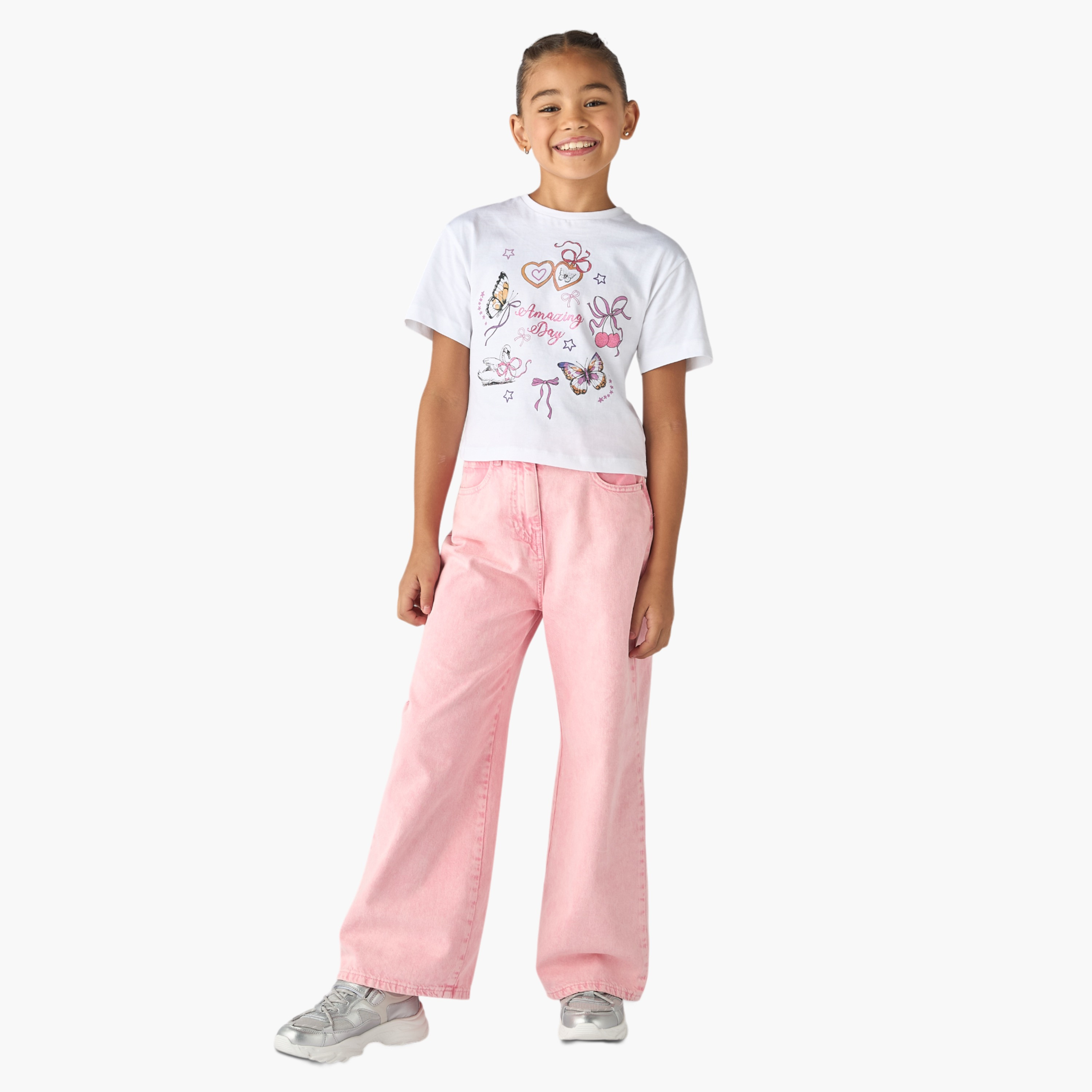 Juniors Graphic Print T-shirt-girls-clothing-tshirts-image-2