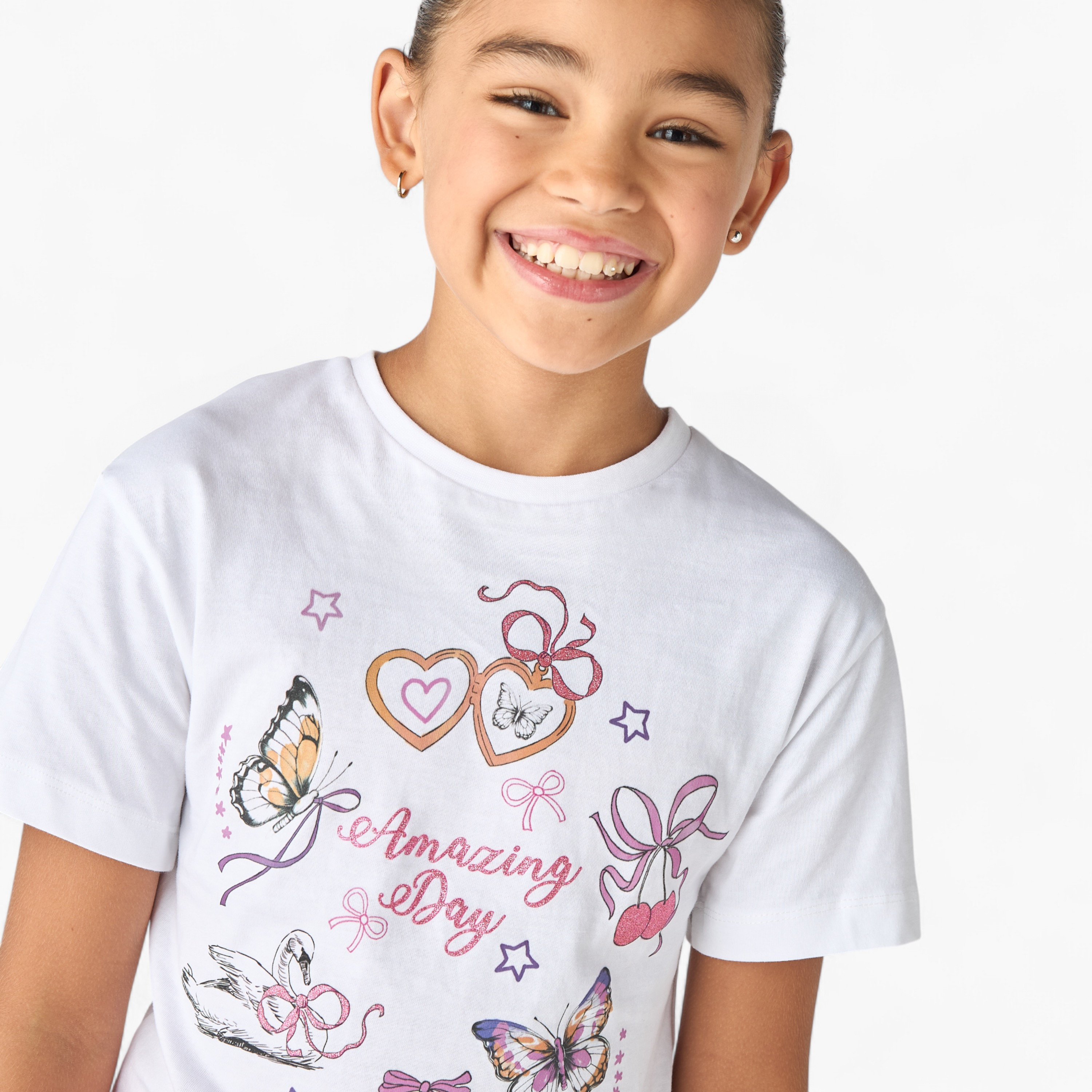 Juniors Graphic Print T-shirt-girls-clothing-tshirts-image-4