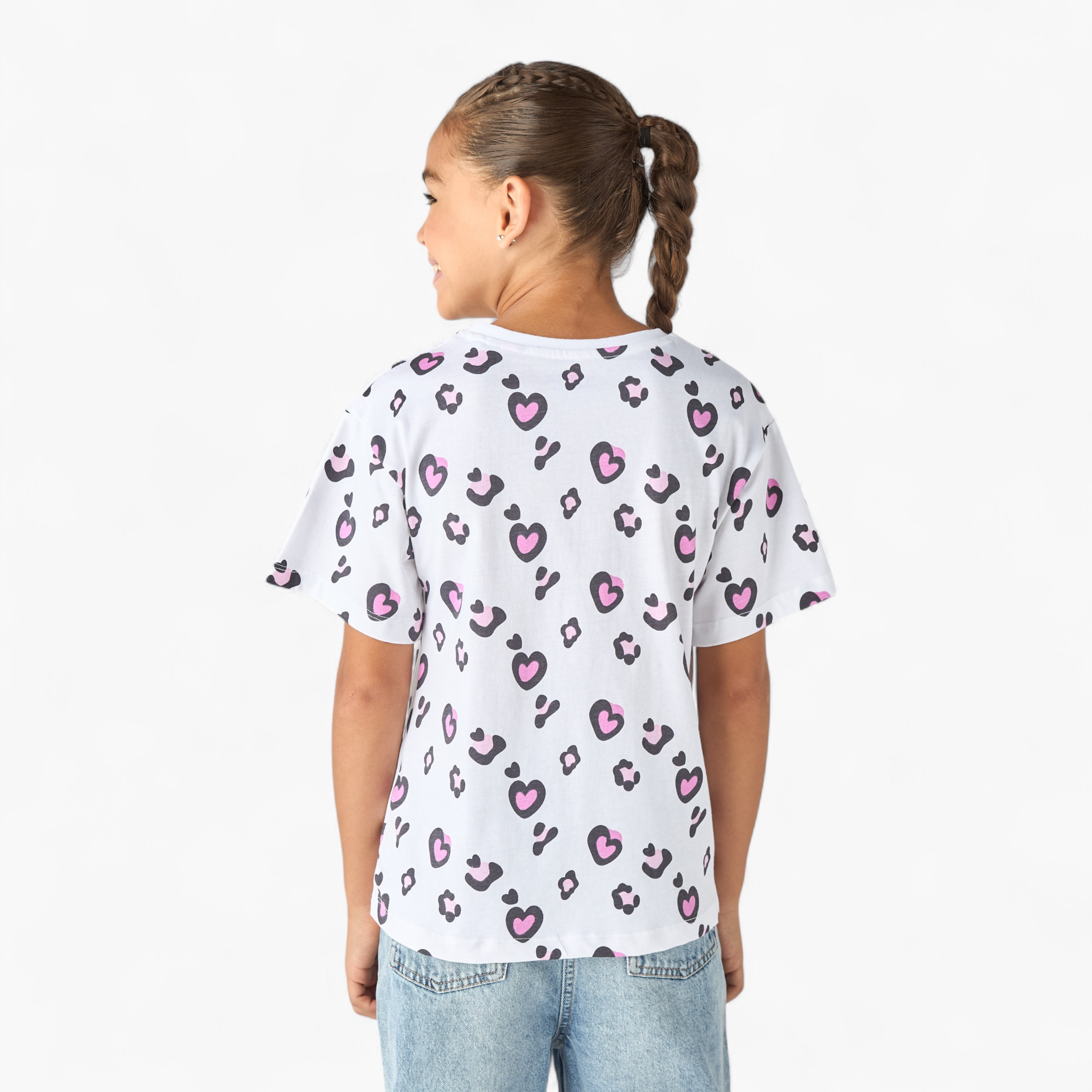 تيشيرت بأكمام قصيرة وتزيينات فيونكة من جونيورز-girls-clothing-tshirts-image-3