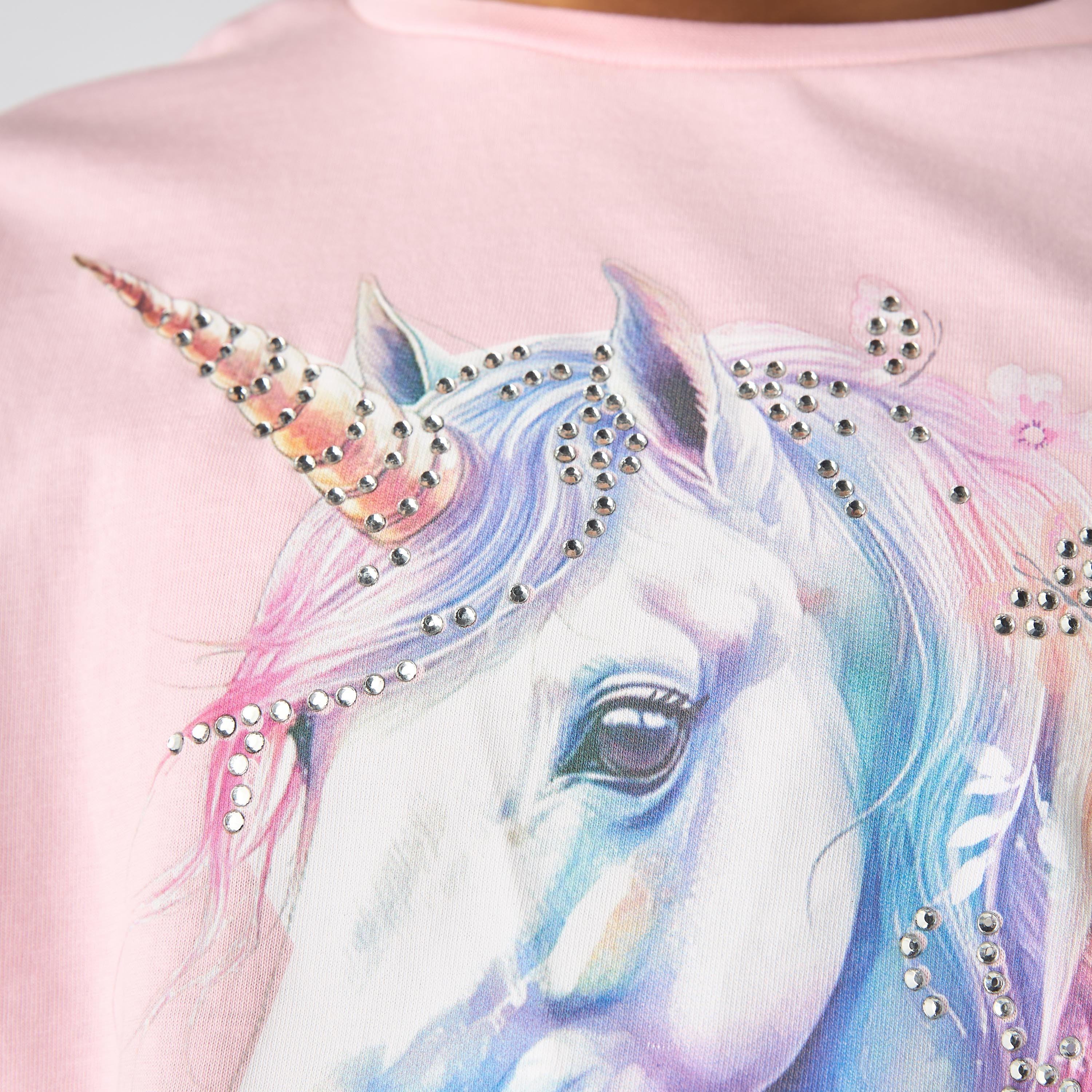 Juniors Unicorn Graphic Print T-shirt-girls-clothing-tshirts-image-5