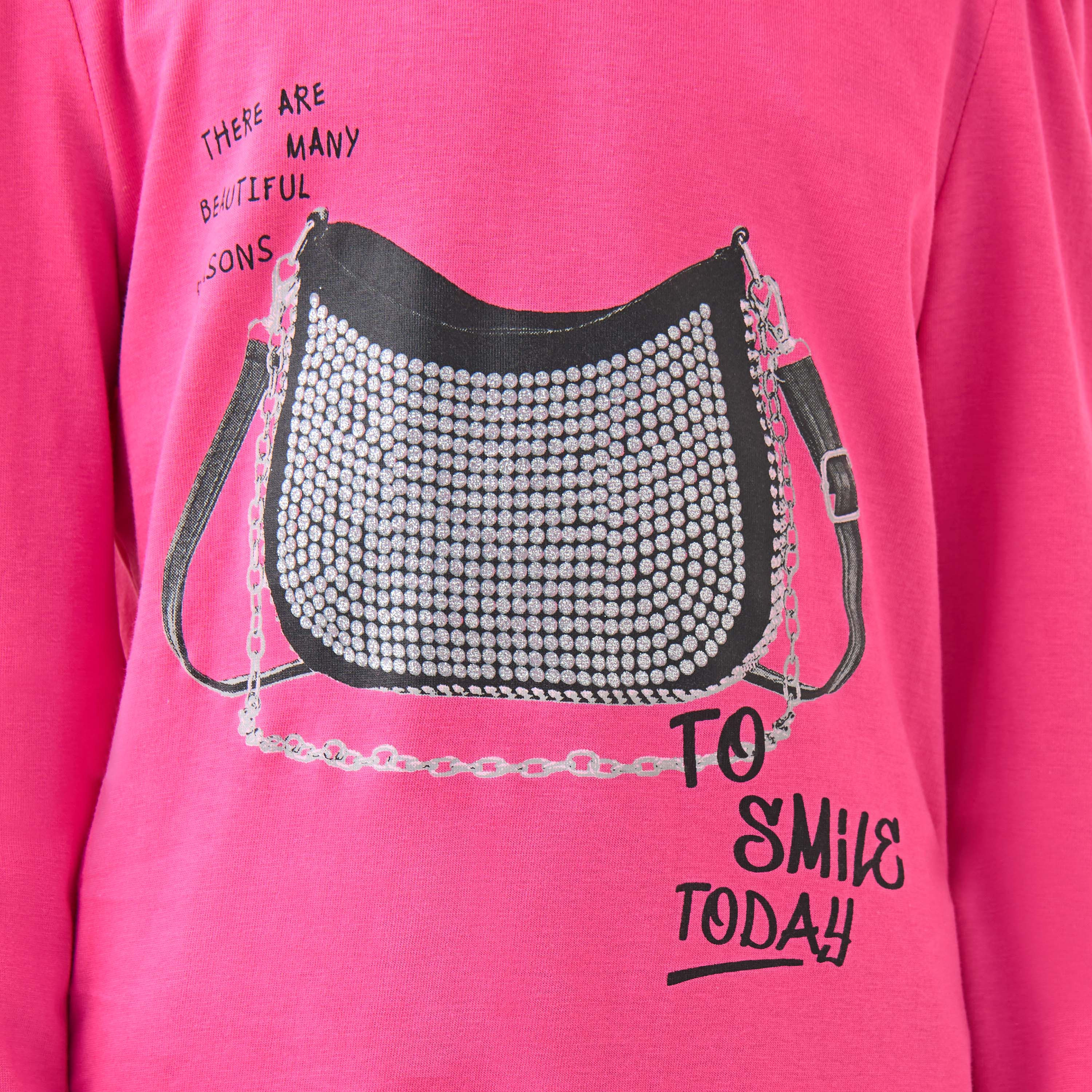 Juniors Girls Crew Neck with Graphic Print - Cotton - Long Sleeves-girls-clothing-tshirts-image-5