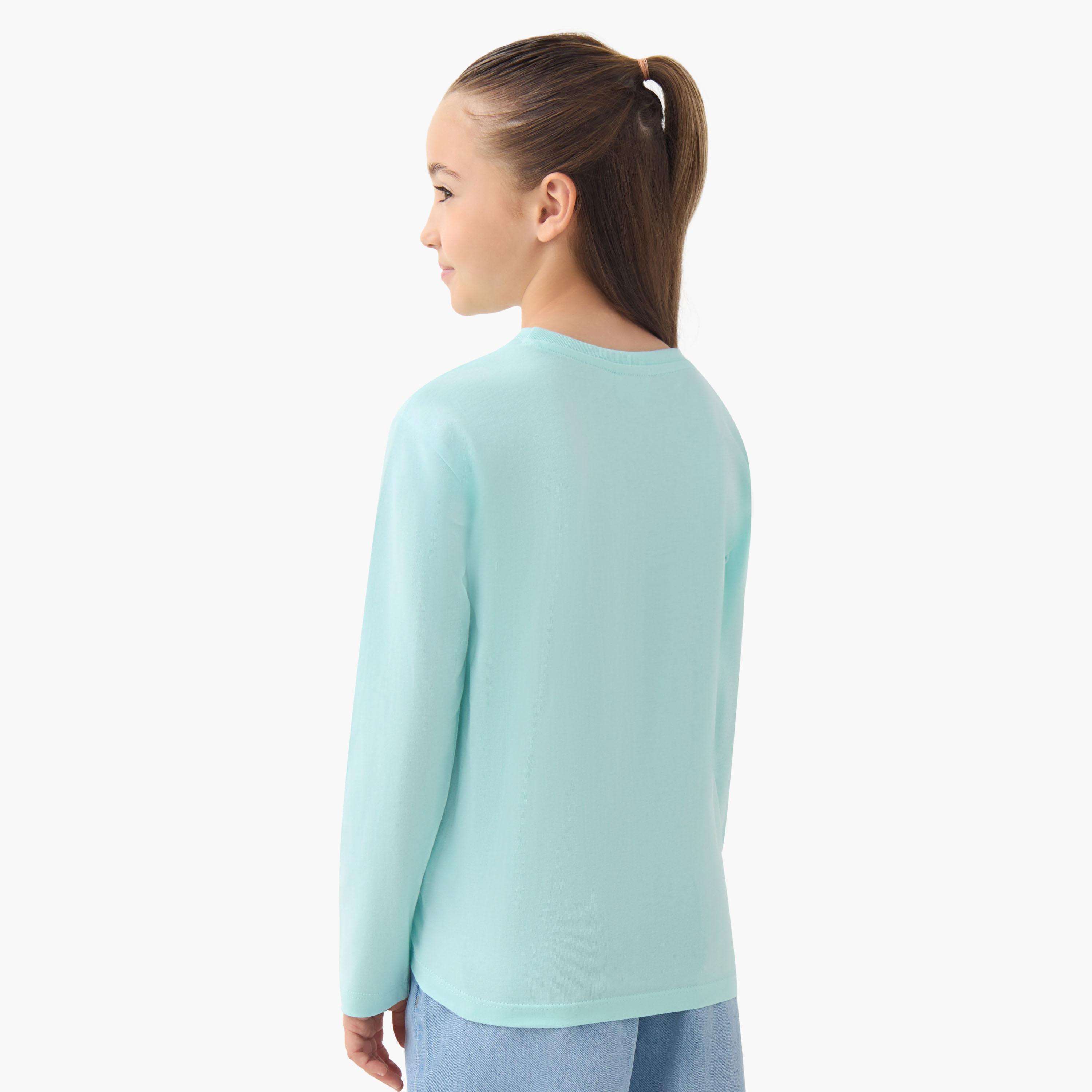 تيشيرت بأكمام طويلة وطبعات جرافيتي وياقة ضيقة من جونيورز-girls-clothing-tshirts-image-3