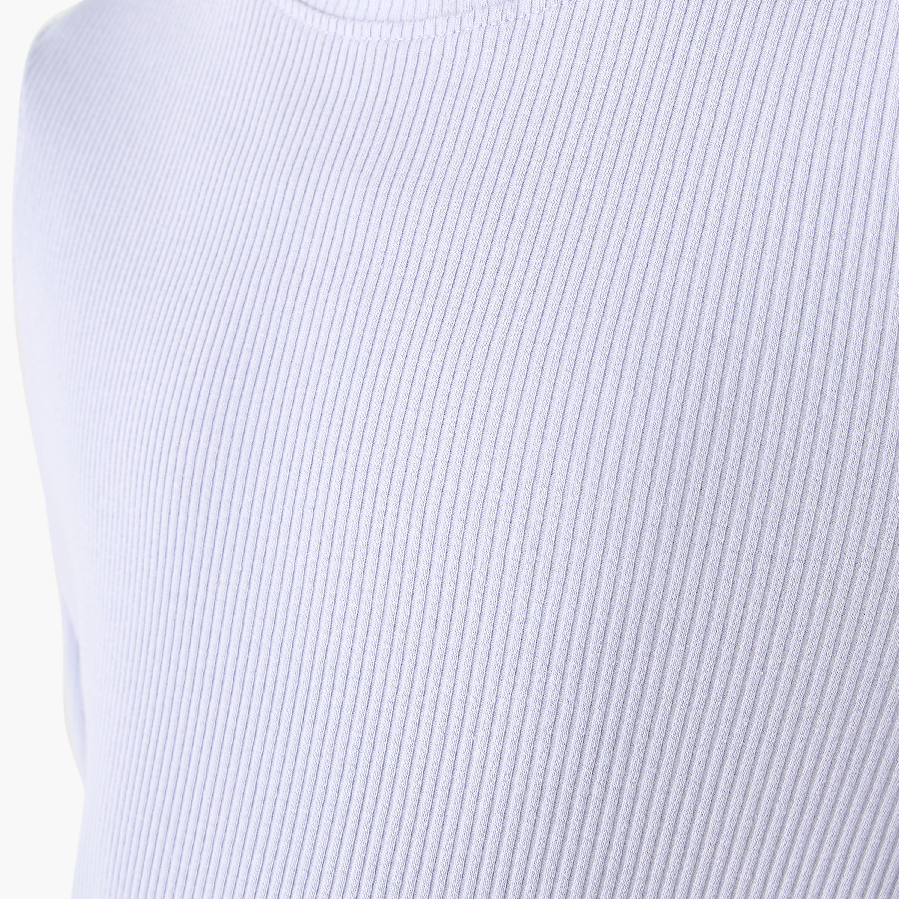 تيشيرت بياقة مستديرة وأكمام طويلة بتصميم مضلع مع فيونكة من جونيورز-girls-clothing-tshirts-image-1