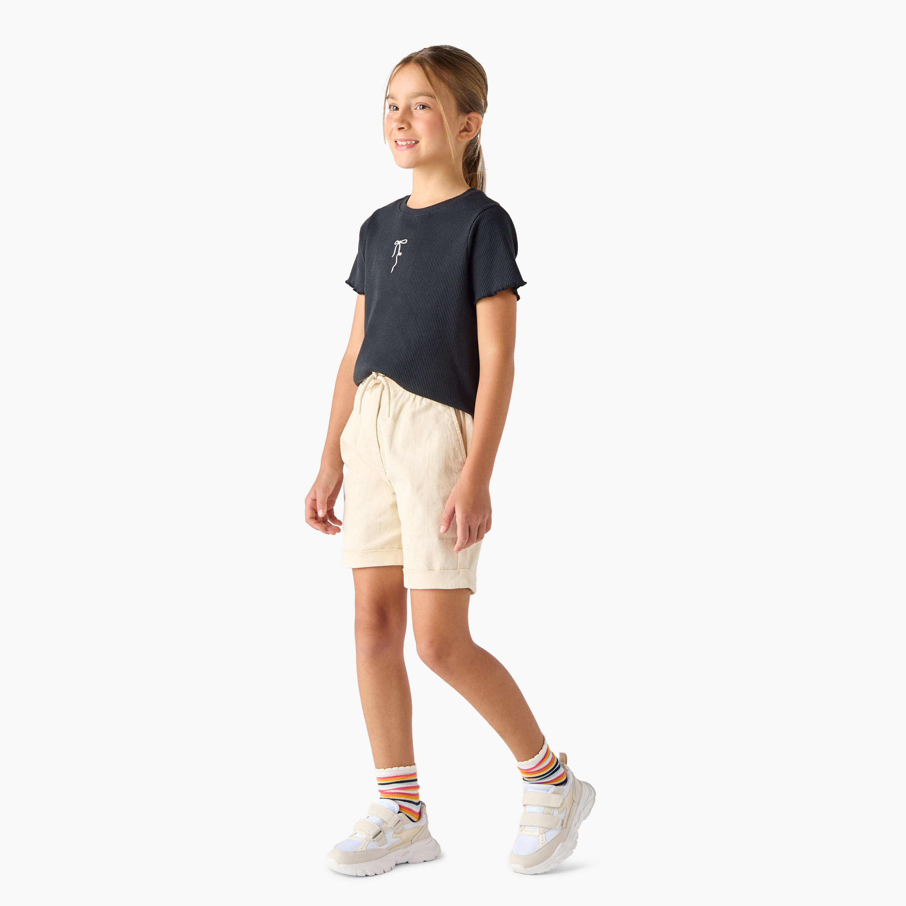 Juniors Girls' Regular Fit Denim Shorts-girls-clothing-bottoms-shorts-image-2
