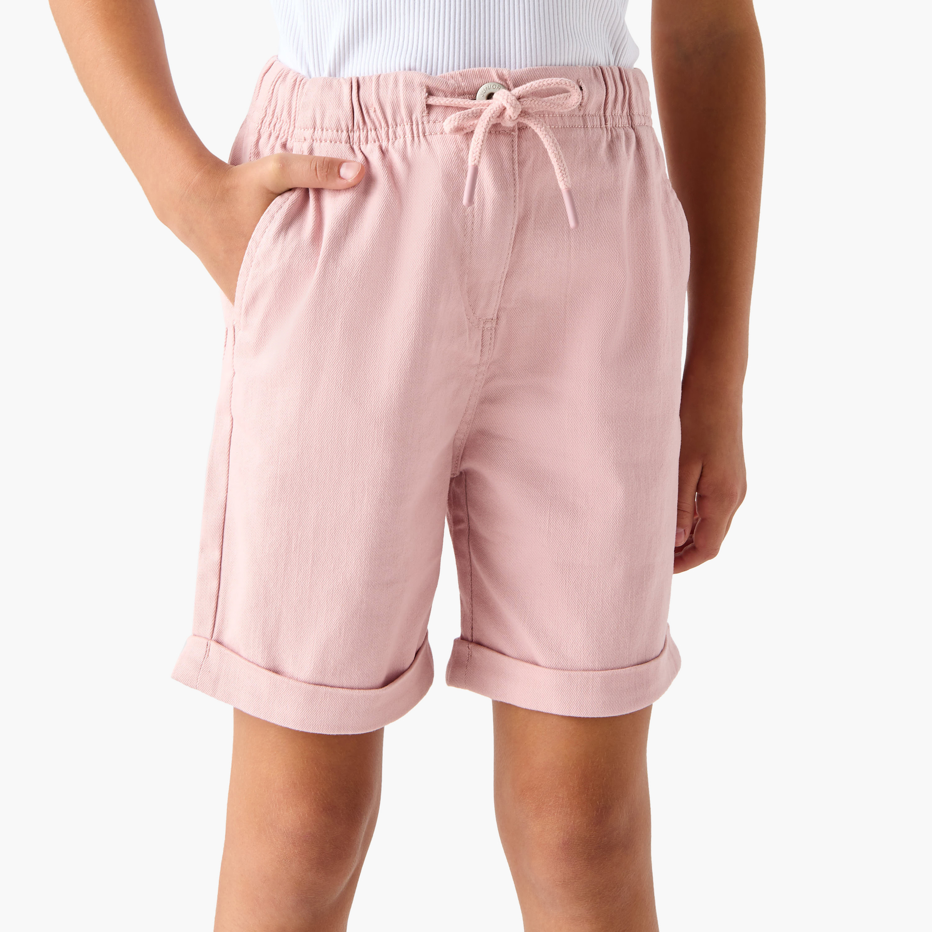 Juniors Girls' Regular Fit Denim Shorts-girls-clothing-bottoms-shorts-image-1