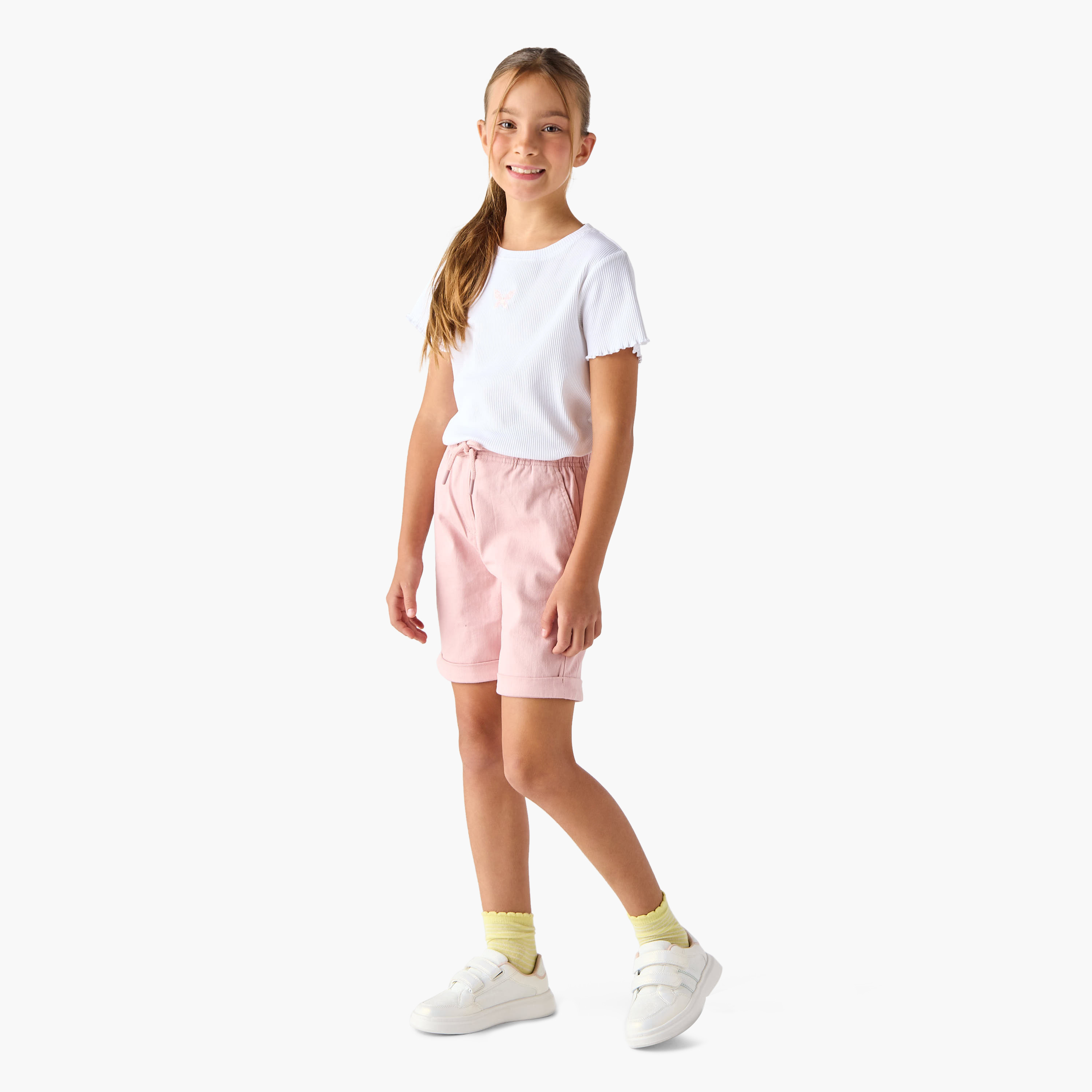 Juniors Girls' Regular Fit Denim Shorts-girls-clothing-bottoms-shorts-image-2