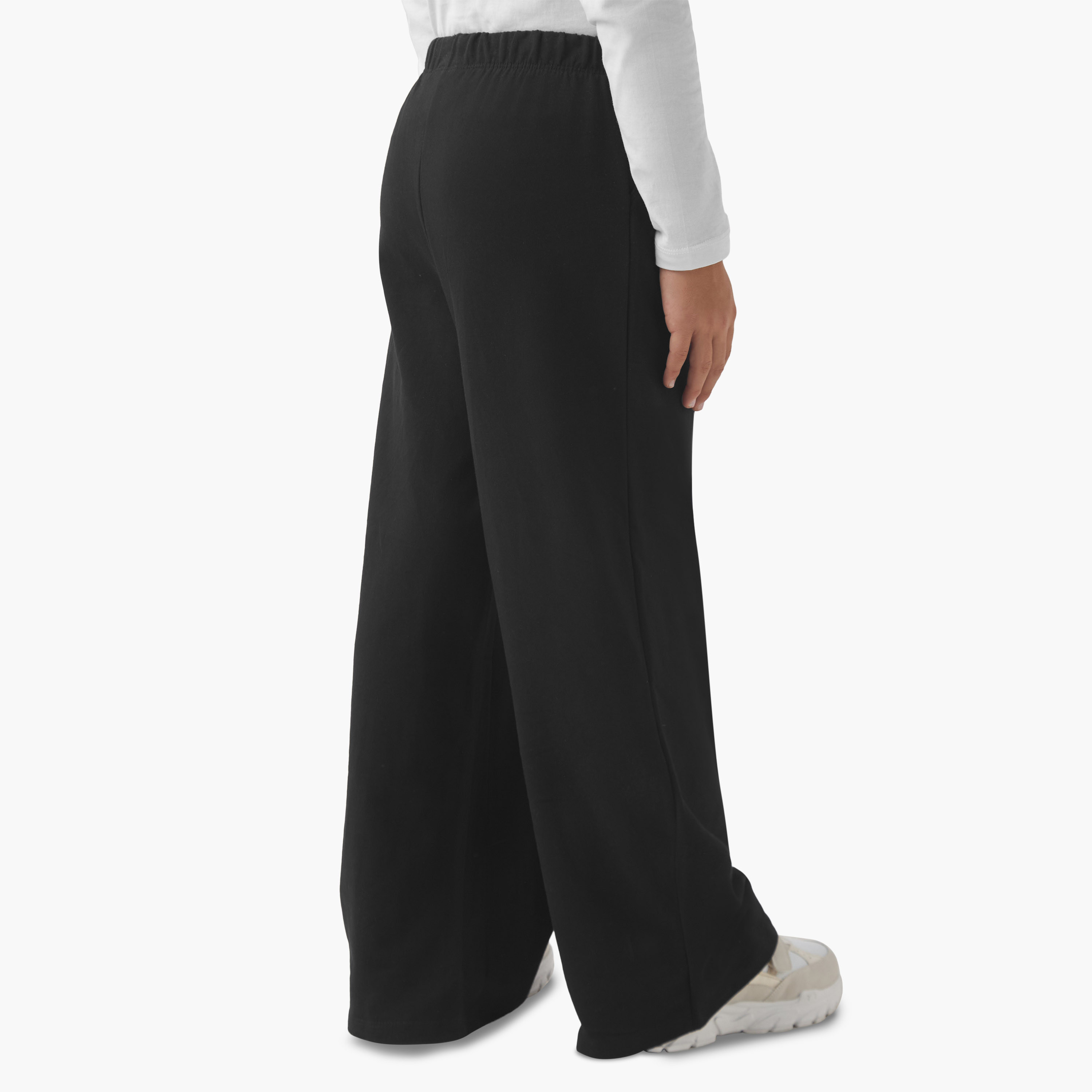 Juniors Girls Wide Leg Track Pants with Pockets - Cotton - Drawstring Waist-girls-clothing-bottoms-joggersandtrackpants-image-3
