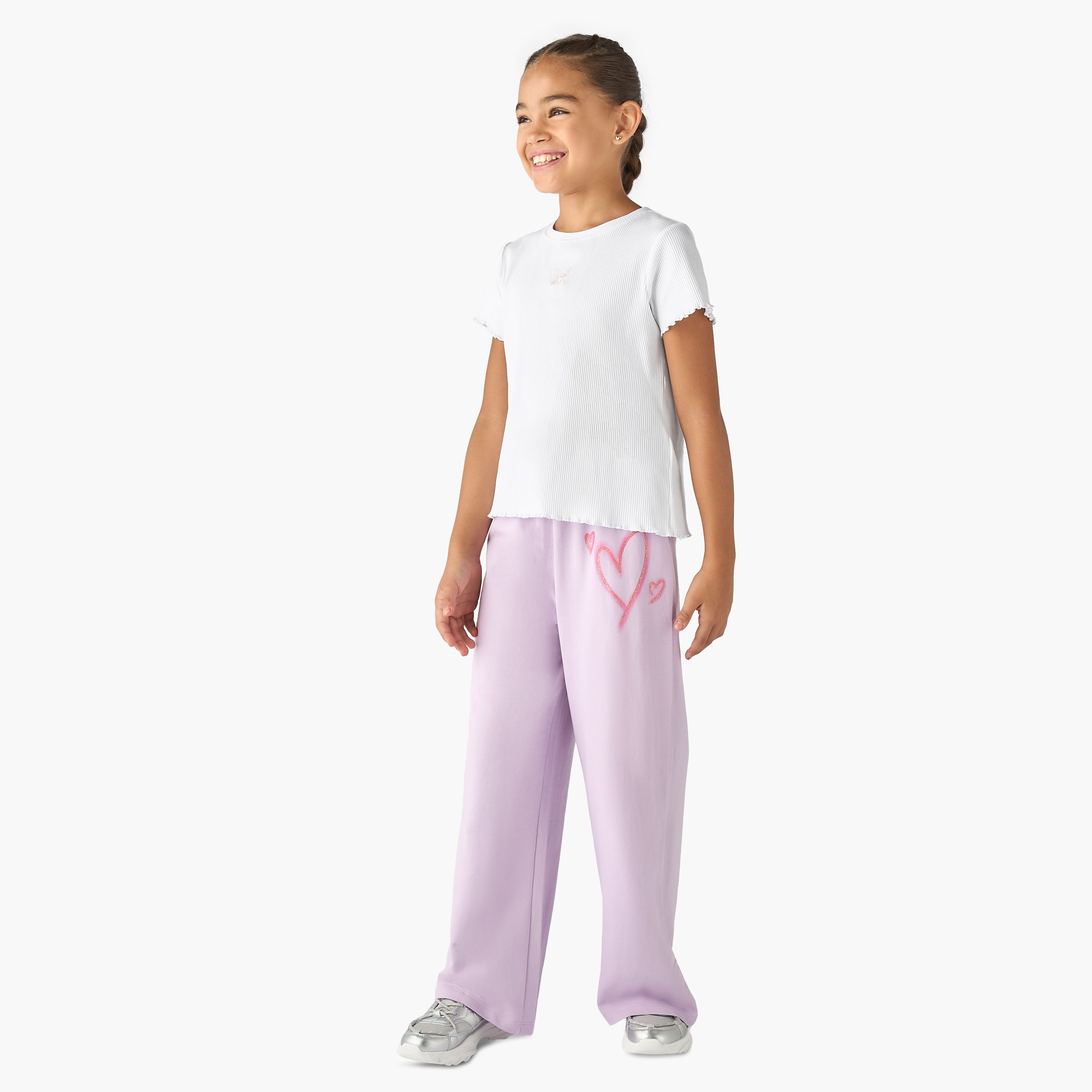 Juniors Heart Print Joggers with Drawstring Closure-girls-clothing-bottoms-joggersandtrackpants-image-2